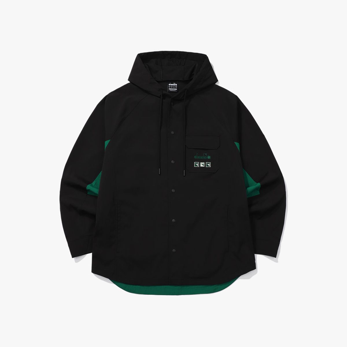 디아도라(diadora) 크래프트 후드 셔츠 자켓 BLACK