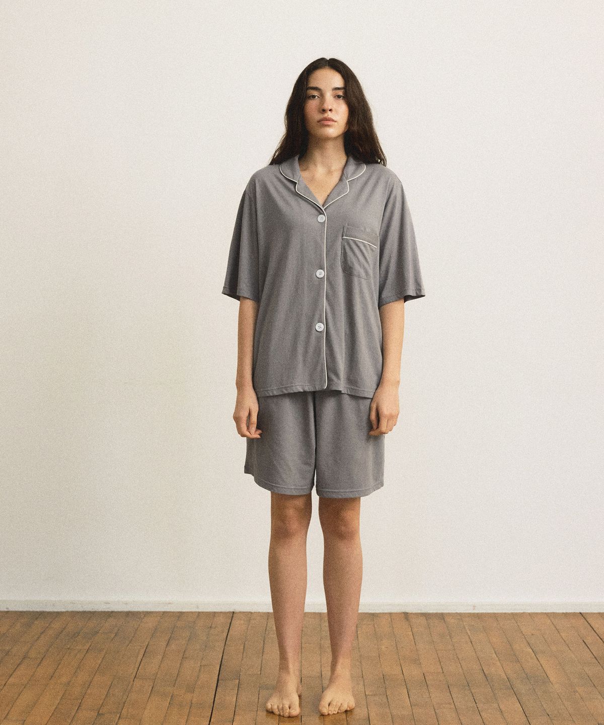 조스라운지(JO'S LOUNGE) [모달] (couple) Essential Grey Short Pajama Set