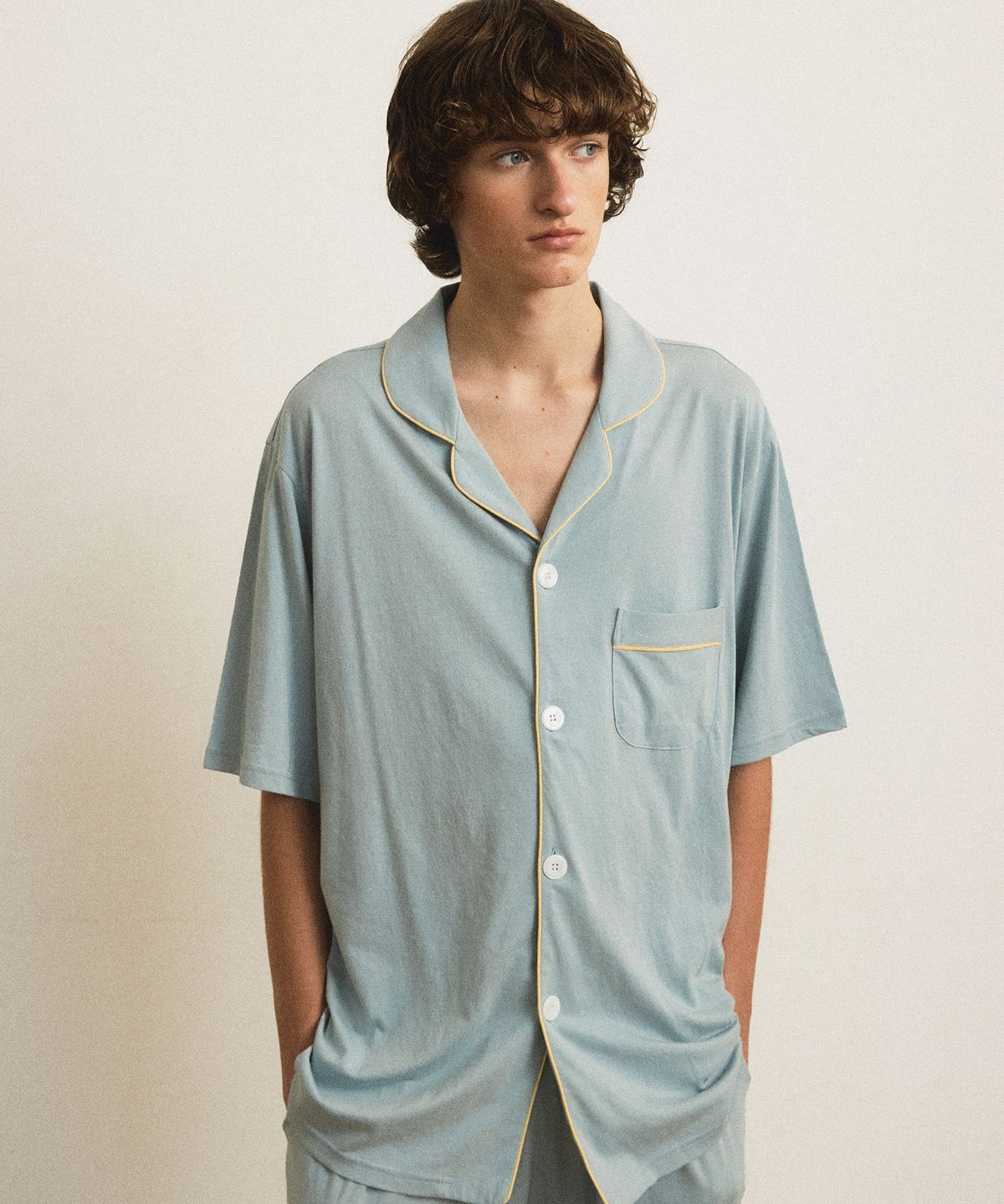 조스라운지(JO'S LOUNGE) [모달] (couple) Essential Mint Grey Short Pajama Set