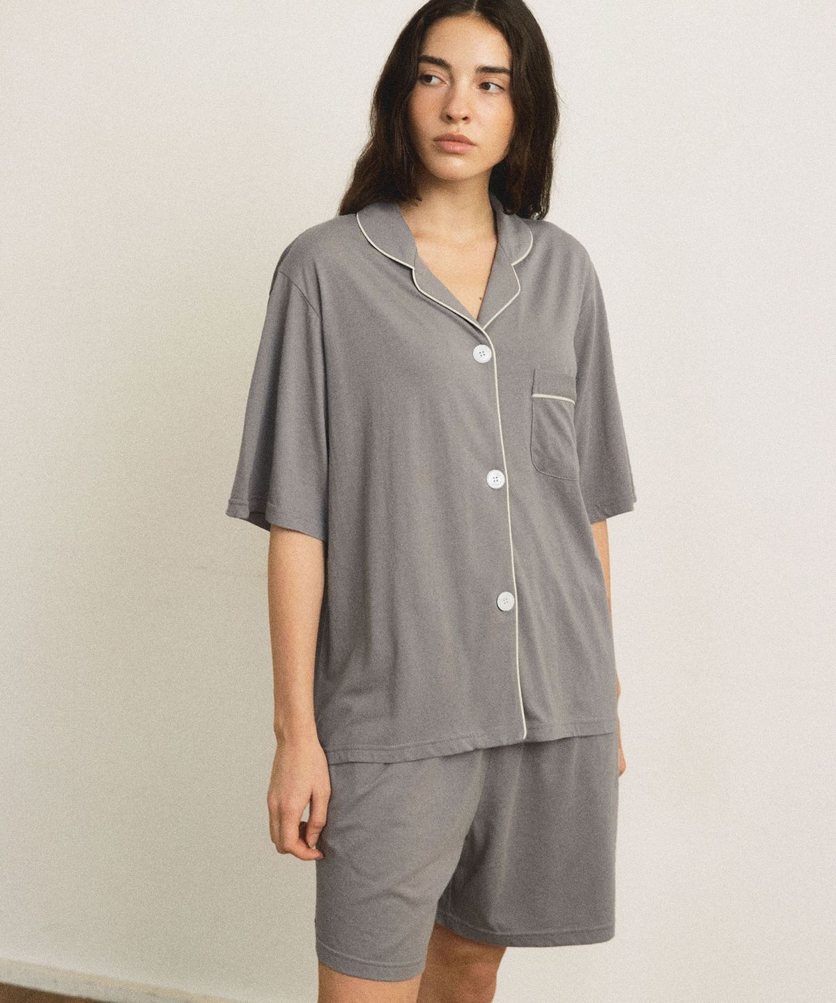 조스라운지(JO'S LOUNGE) [모달] (w) Essential Grey Short Pajama Set