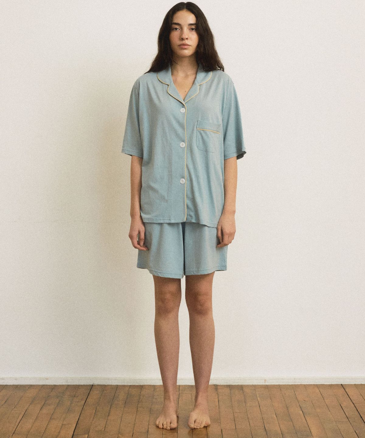 조스라운지(JO'S LOUNGE) [모달] (w) Essential Mint Grey Short Pajama Set