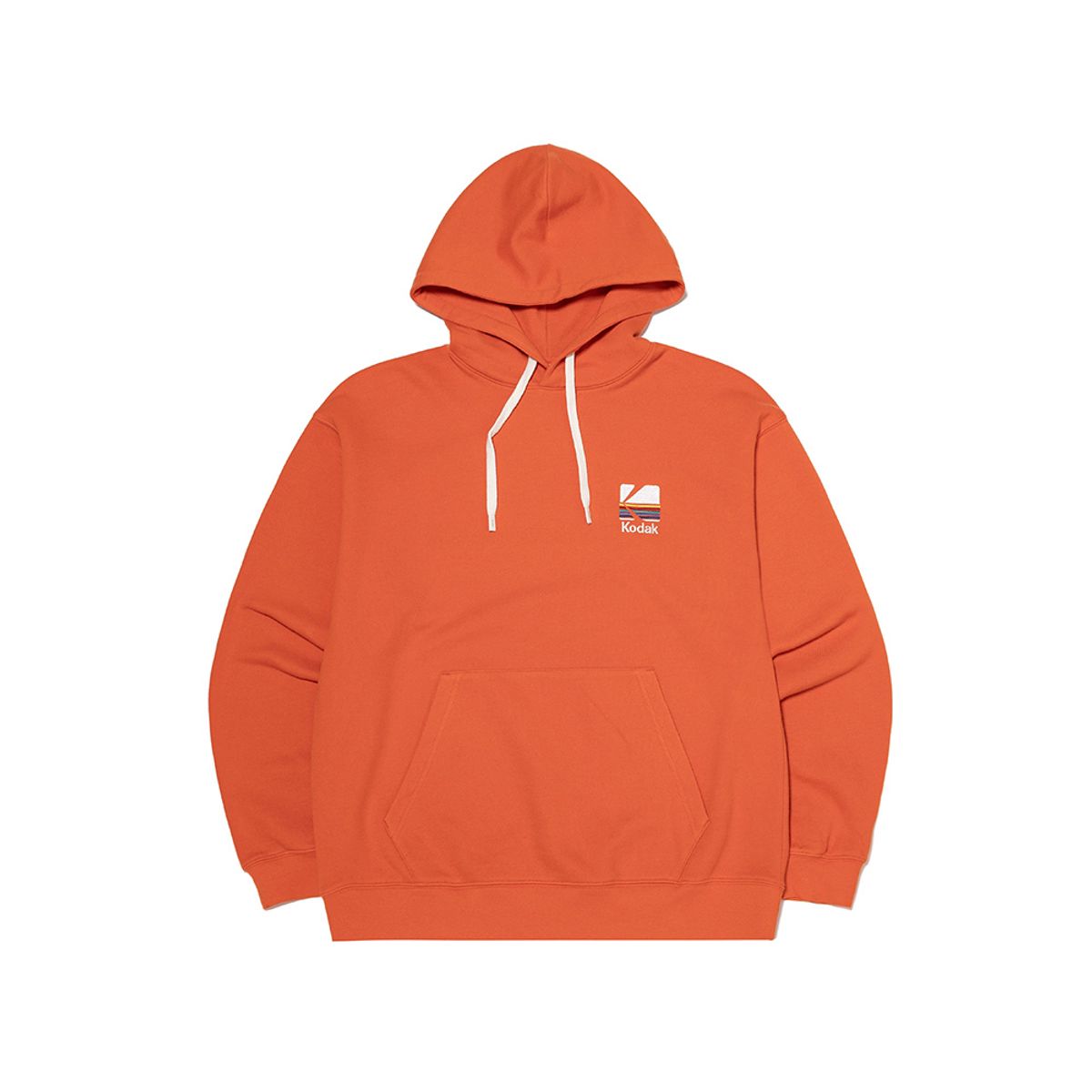 코닥(KODAK) 레인보우 빅로고 후드티셔츠 ORANGE