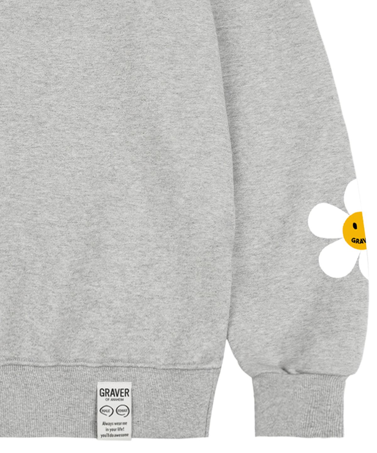 그레이버(GRAVER) [UNISEX]멀티 플라워 도트 스마일 맨투맨_그레이