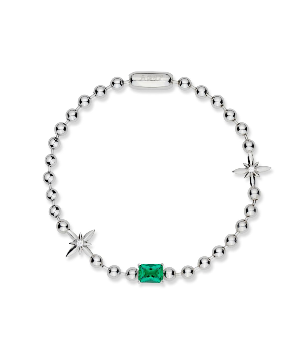 에이지47(AG47) i need. Bracelet-01 Green Stone Flower Ball Chains
