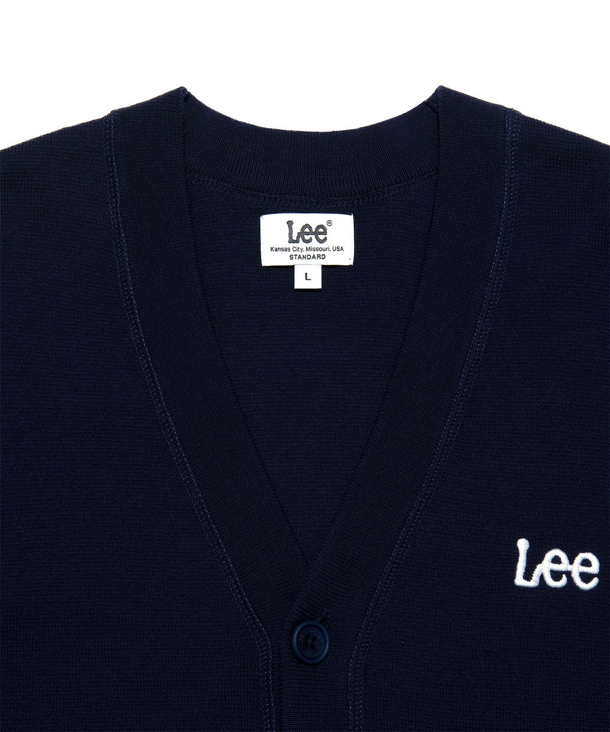 리(LEE) 브이넥 가디건 네이비