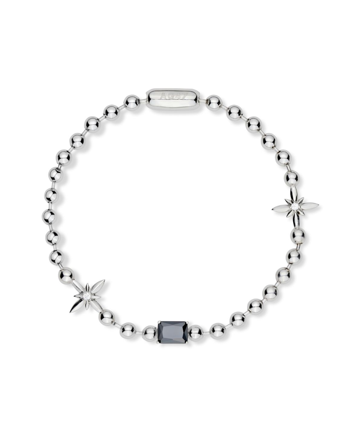 에이지47(AG47) i need. Bracelet-02 Black Stone Flower Ball Chains