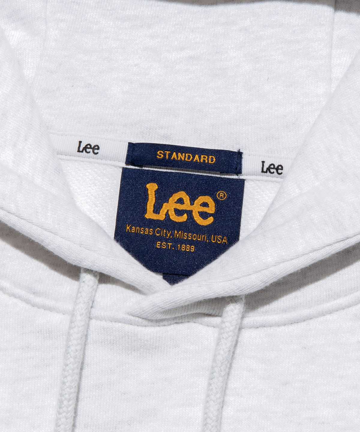 리(LEE) 빅 트위치 런닝 자수 로고 후드 라이트 그레이