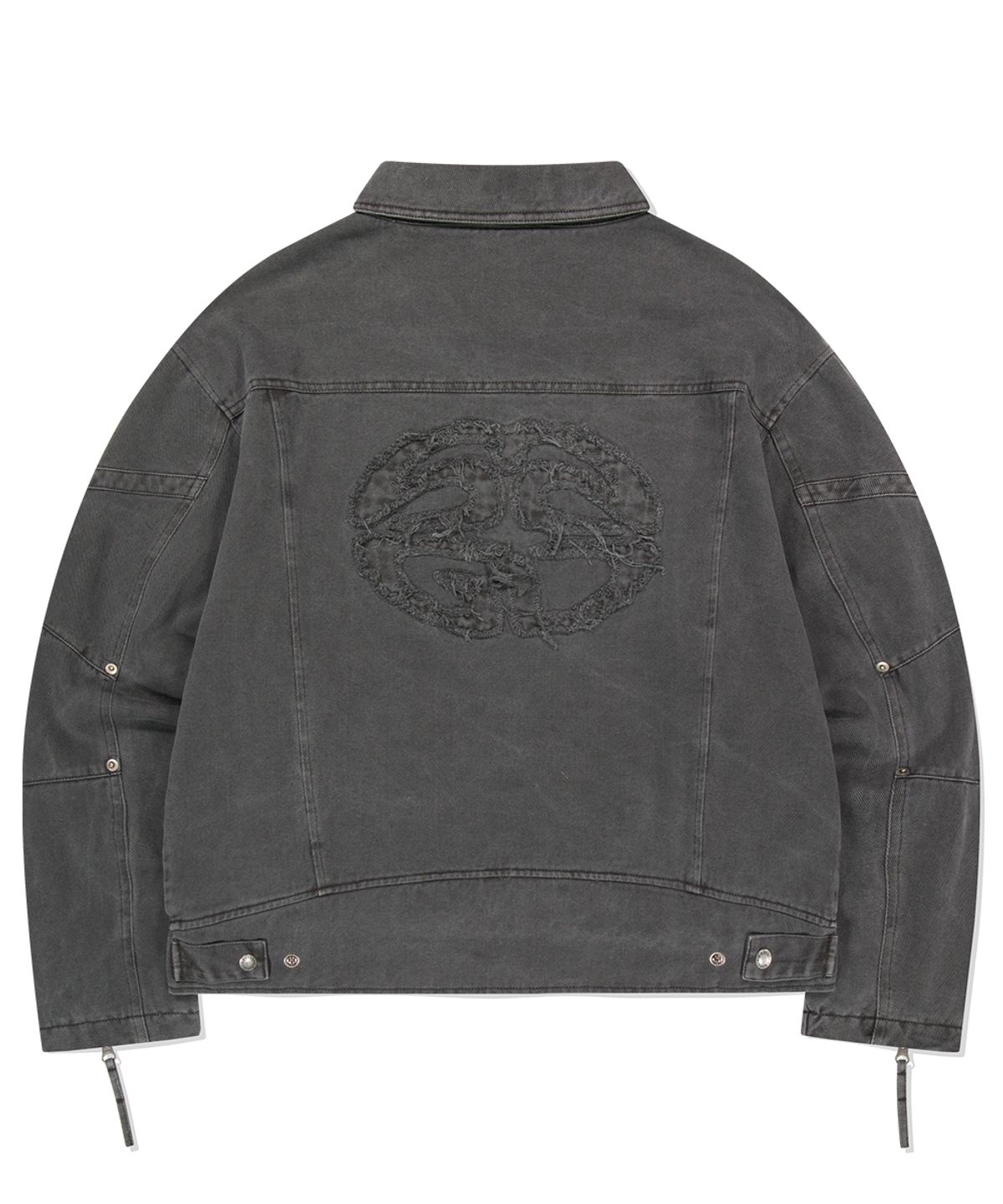 마하그리드(MAHAGRID) OVERDYED BIKER JACKET CHARCOAL(MG2ESMJ241A)