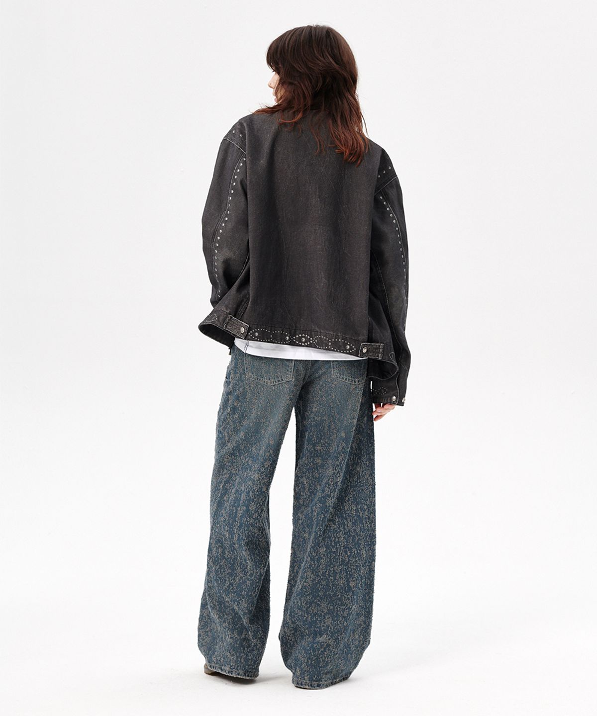 마하그리드(MAHAGRID) ALLOVER VINTAGE PRINT WORK JACKET BLACK(MG2ESMJ242A)