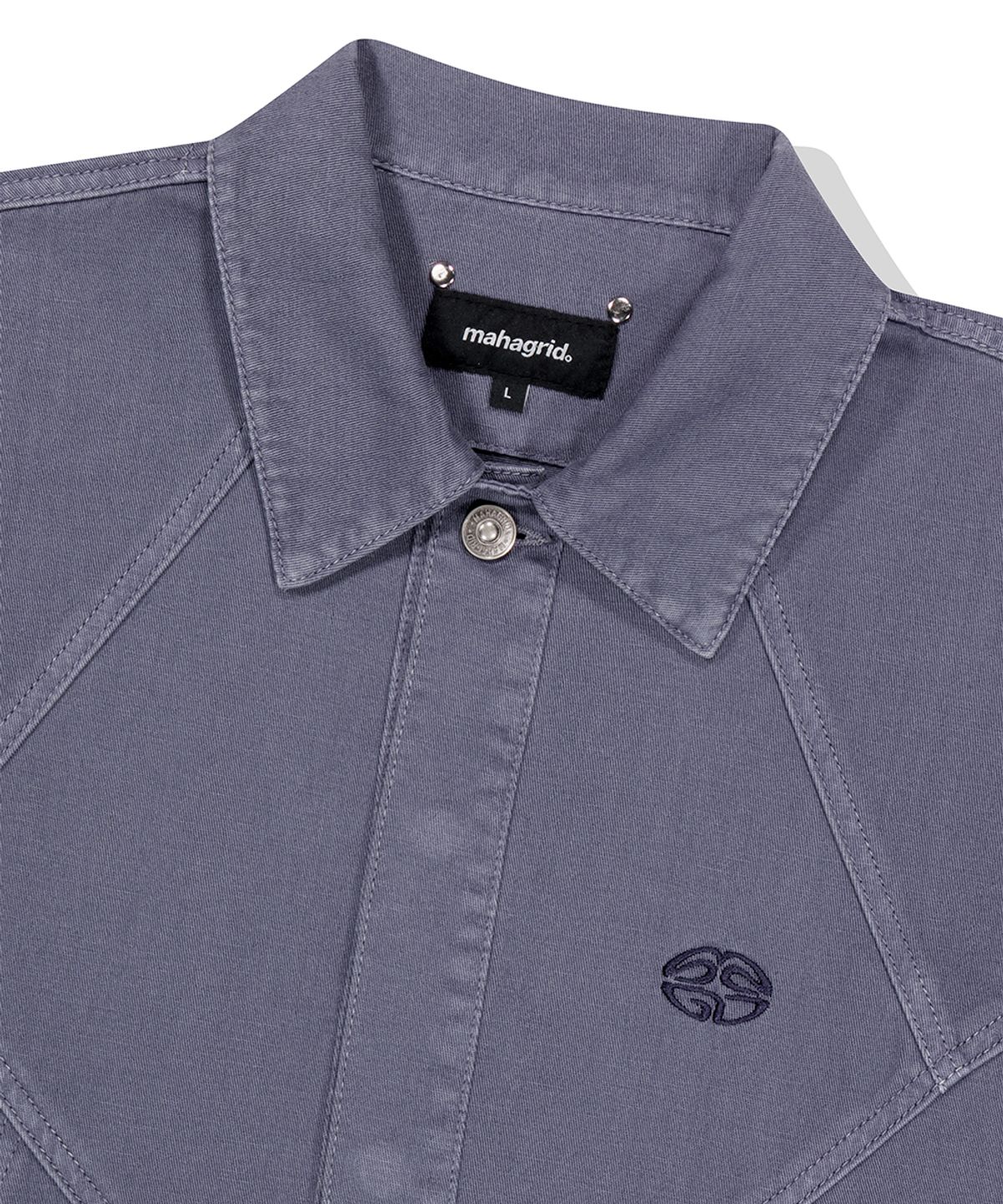 마하그리드(MAHAGRID) PIGMENT DYED PANEL SHIRT PURPLE(MG2ESMW310A)