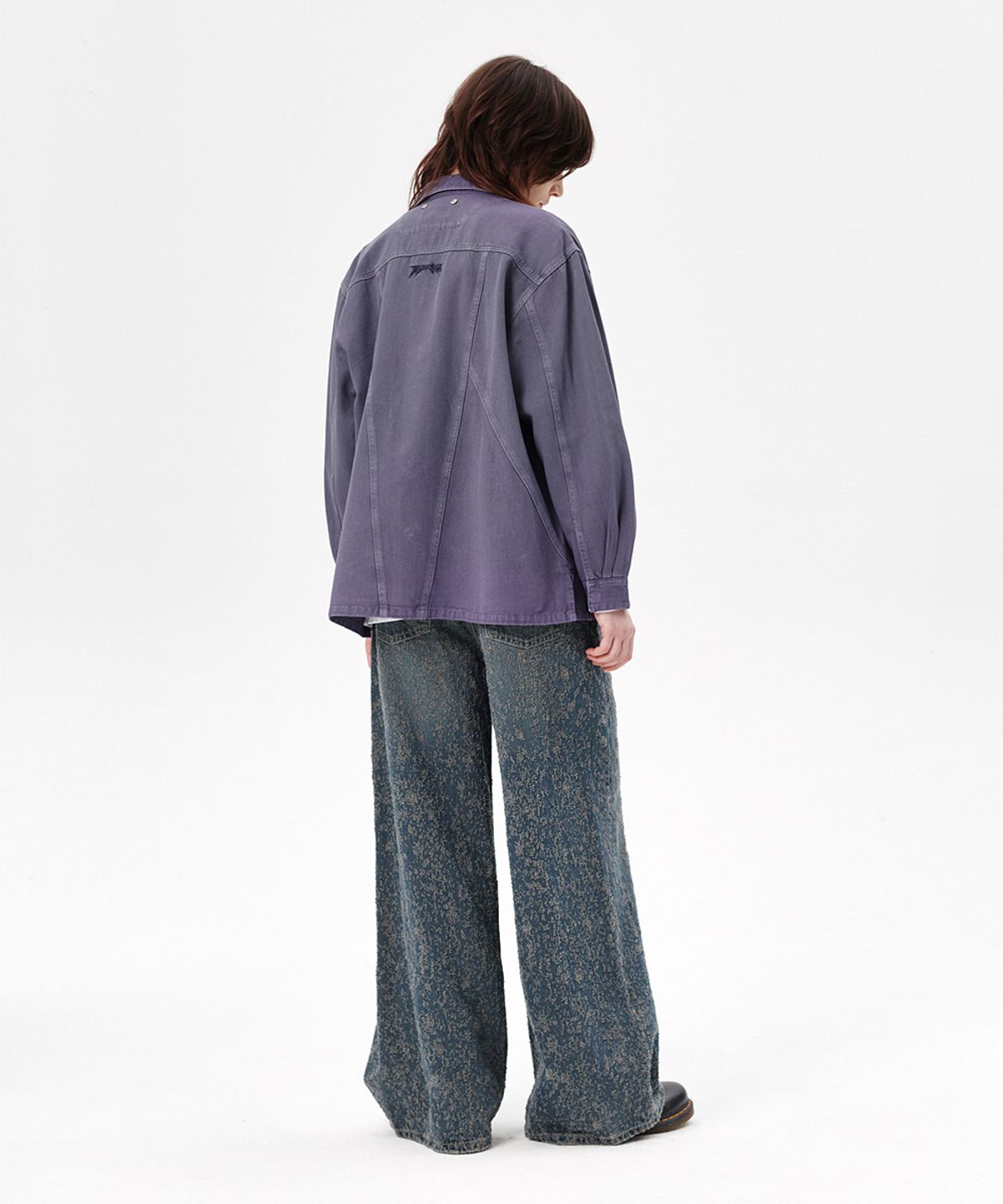마하그리드(MAHAGRID) PIGMENT DYED PANEL SHIRT PURPLE(MG2ESMW310A)