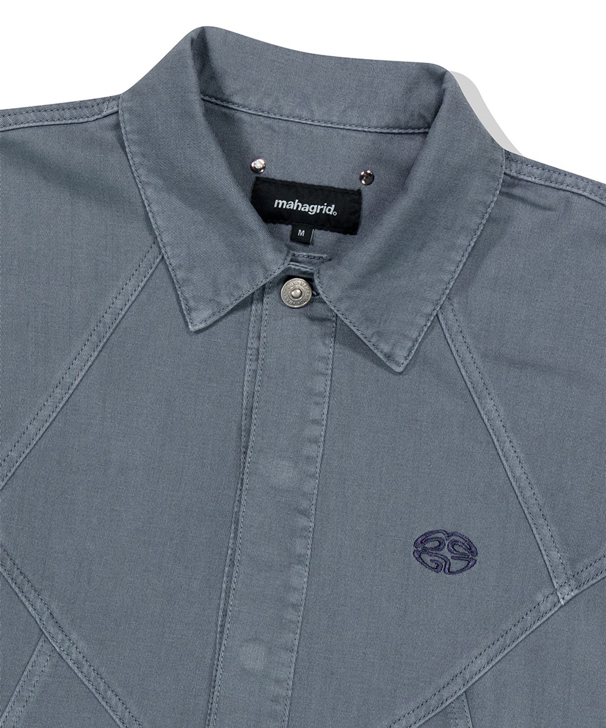 마하그리드(MAHAGRID) PIGMENT DYED PANEL SHIRT BLUE(MG2ESMW310A)