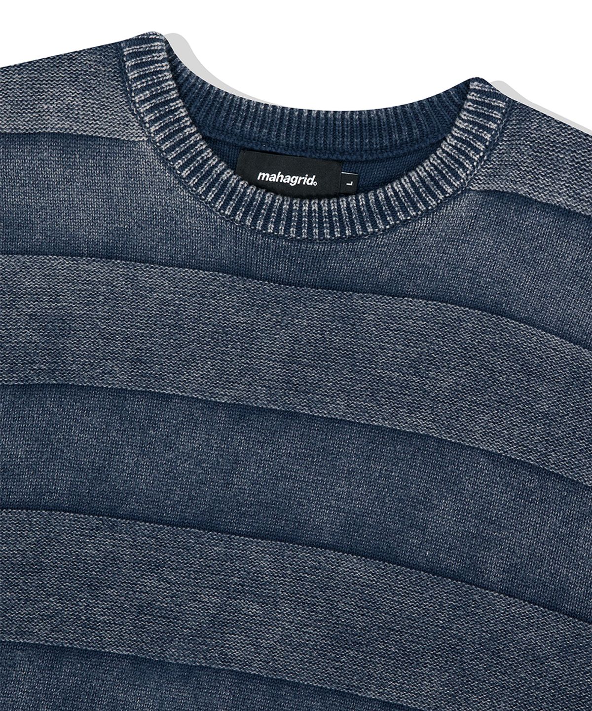 마하그리드(MAHAGRID) WASHED STRIPE KNIT NAVY(MG2ESMK600A)
