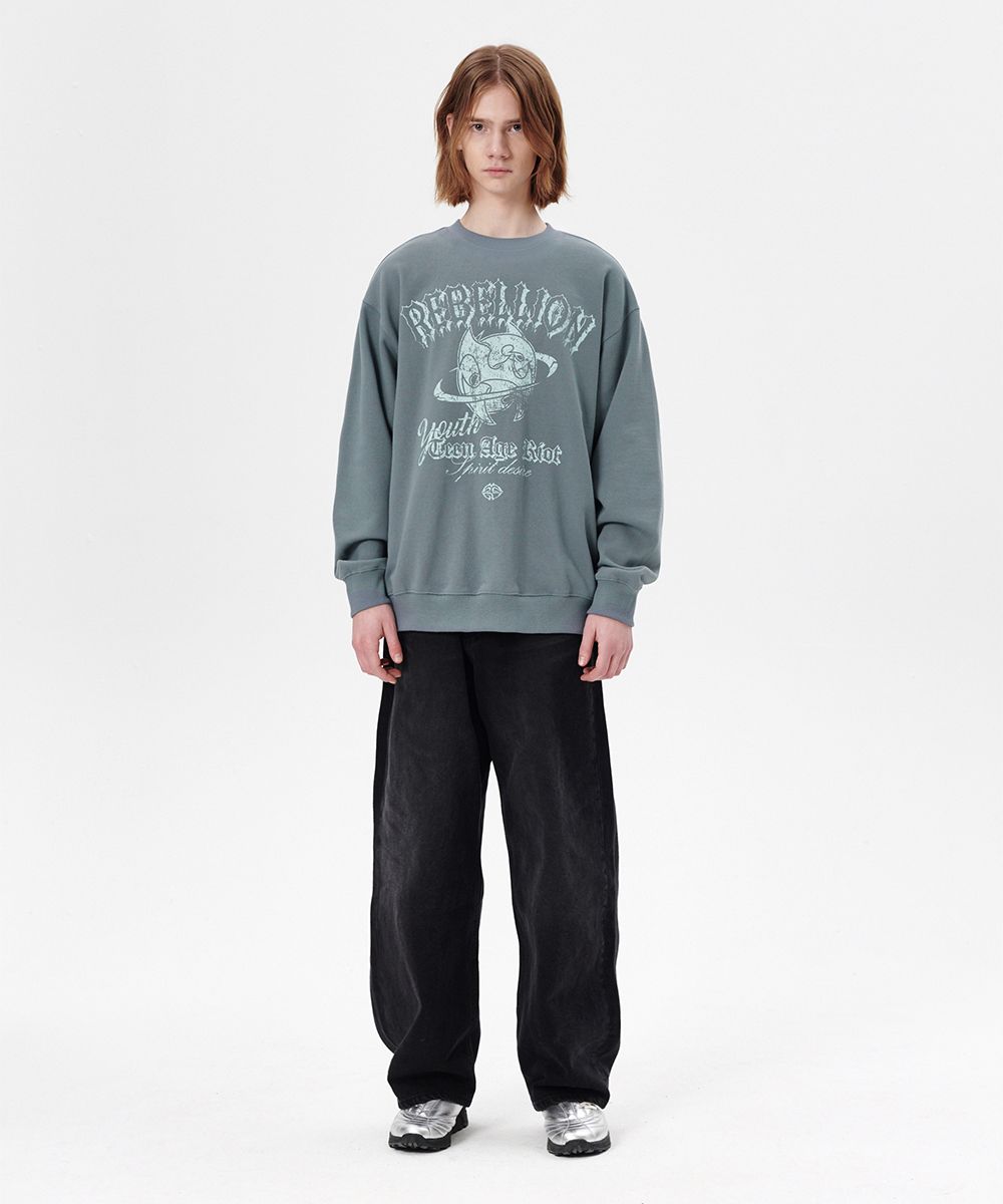 ★mahagrid★ REBEL SWEATSHIRT MUSINSA | MAHAGRID REBEL SWEATSHIRT BLUE(MG2ESMM451A)