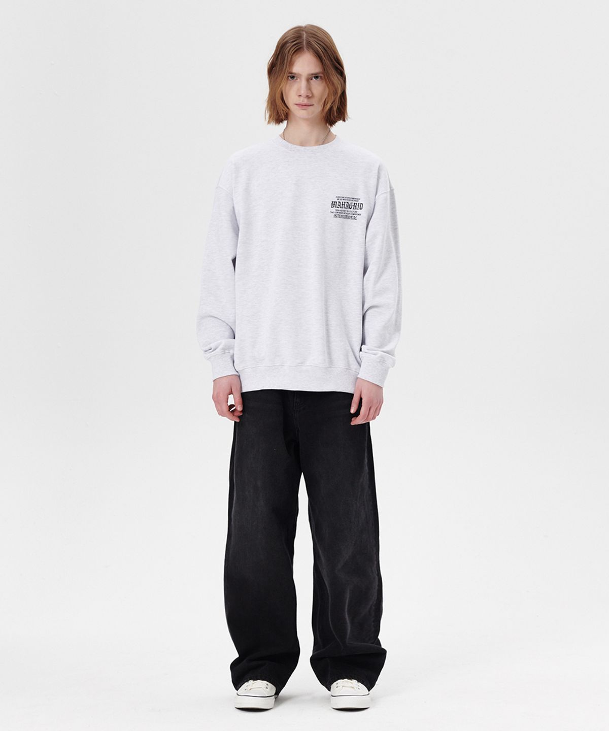마하그리드(MAHAGRID) INTERNATIONAL SWEATSHIRT LIGHT GREY(MG2ESMM452A)