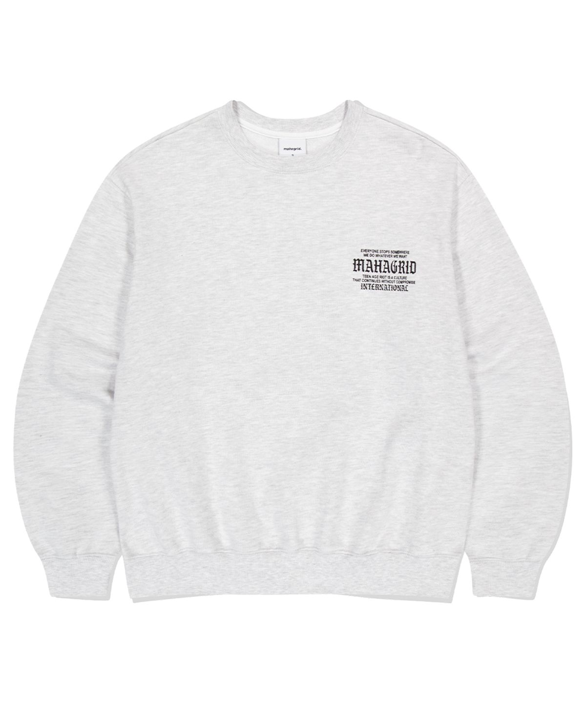 마하그리드(MAHAGRID) INTERNATIONAL SWEATSHIRT LIGHT GREY(MG2ESMM452A)