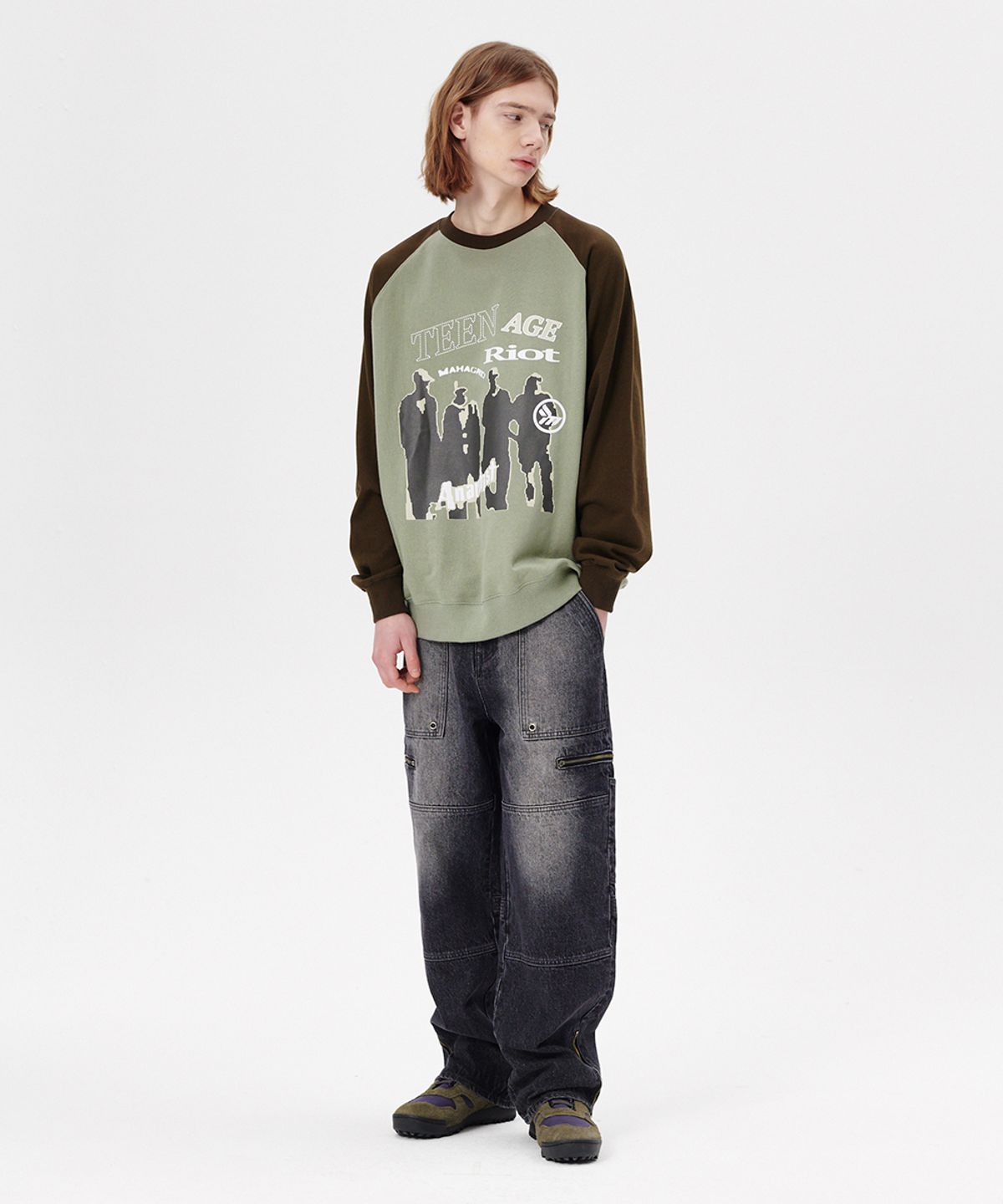 마하그리드(MAHAGRID) ANARCHIST SWEATSHIRT KHAKI(MG2ESMM456A)