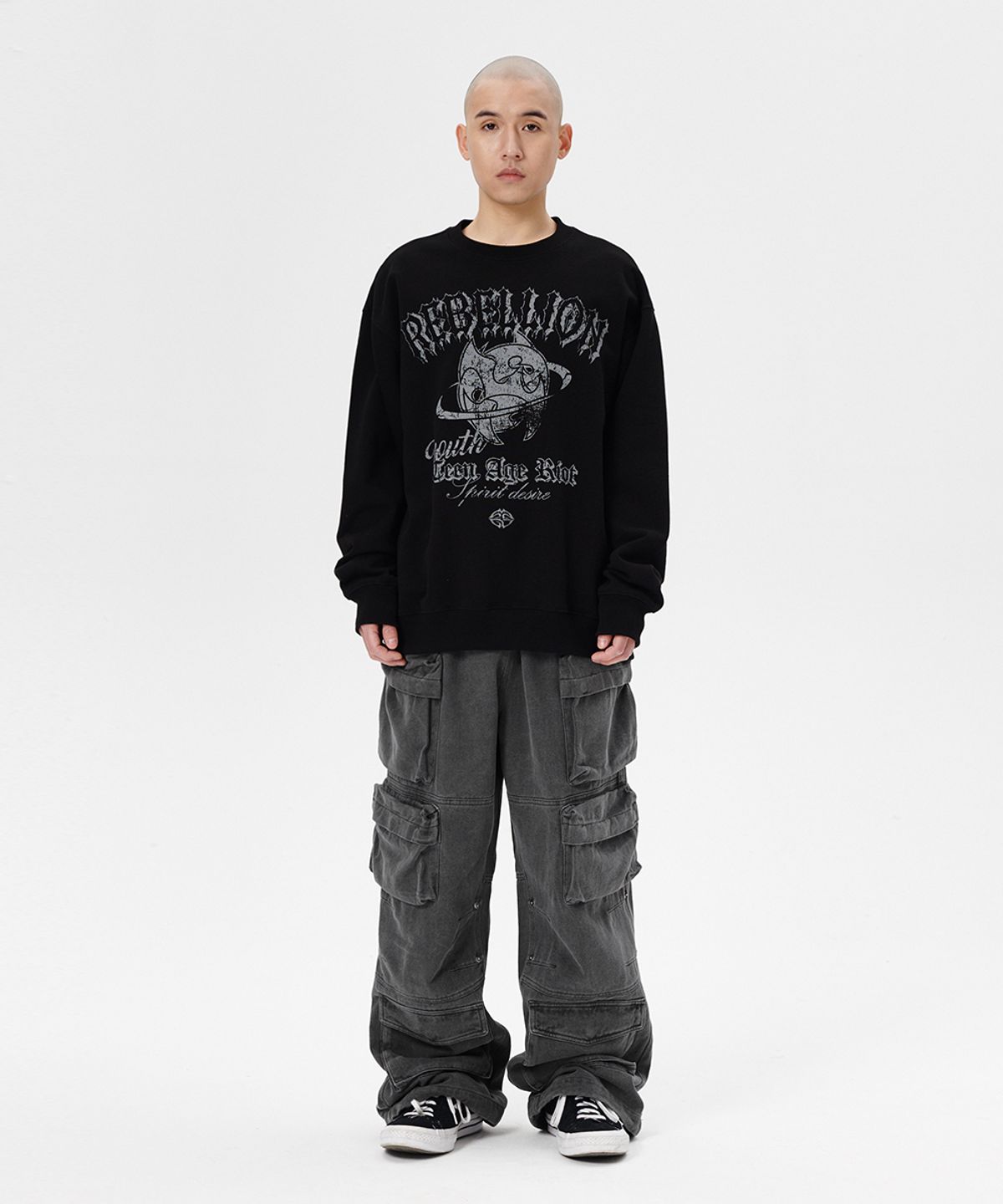 마하그리드(MAHAGRID) OVERDYED UTILITY PANT CHARCOAL(MG2ESMD110A)