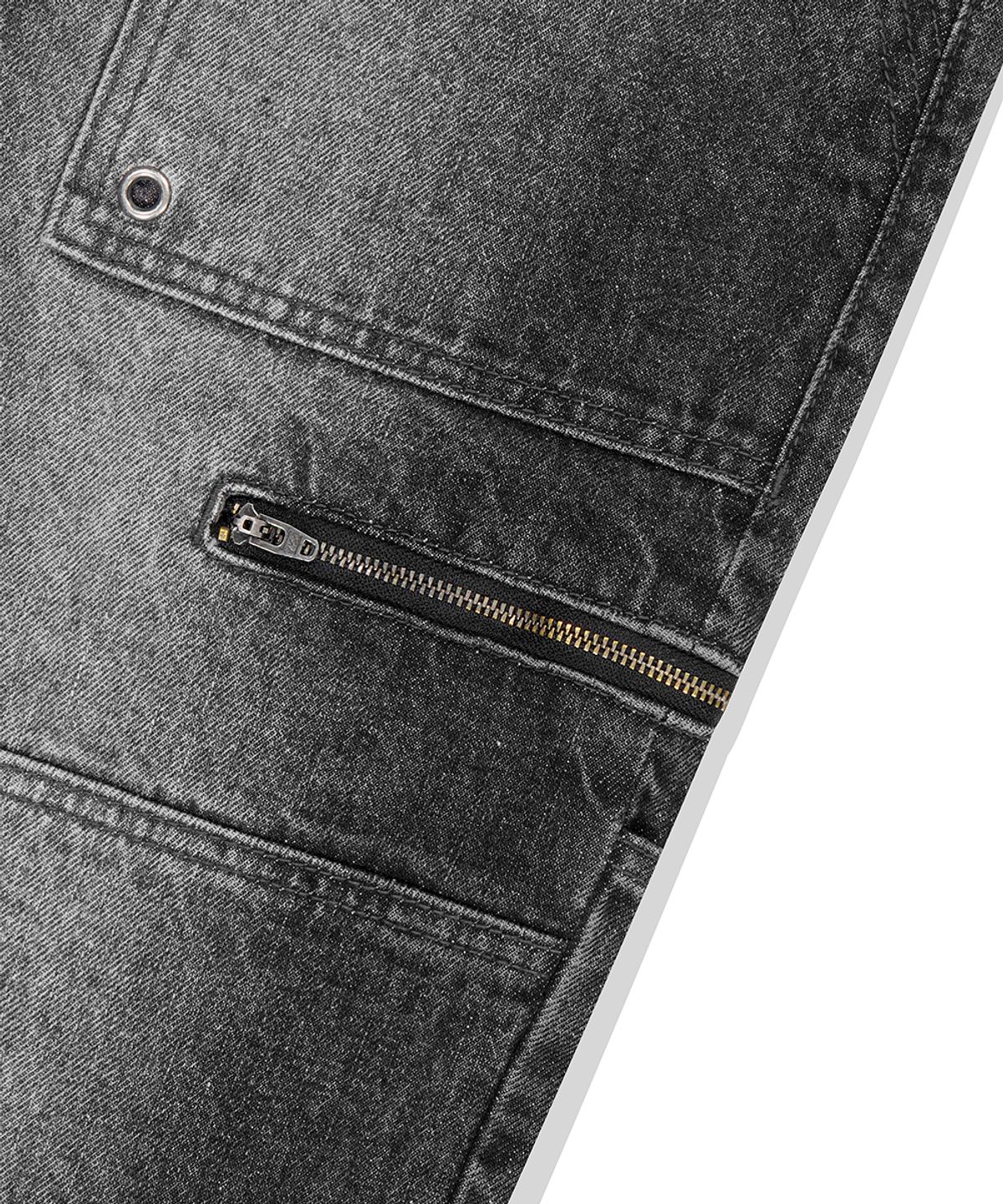 마하그리드(MAHAGRID) FATIGUE ZIP DENIM PANT BLACK(MG2ESMD111A)