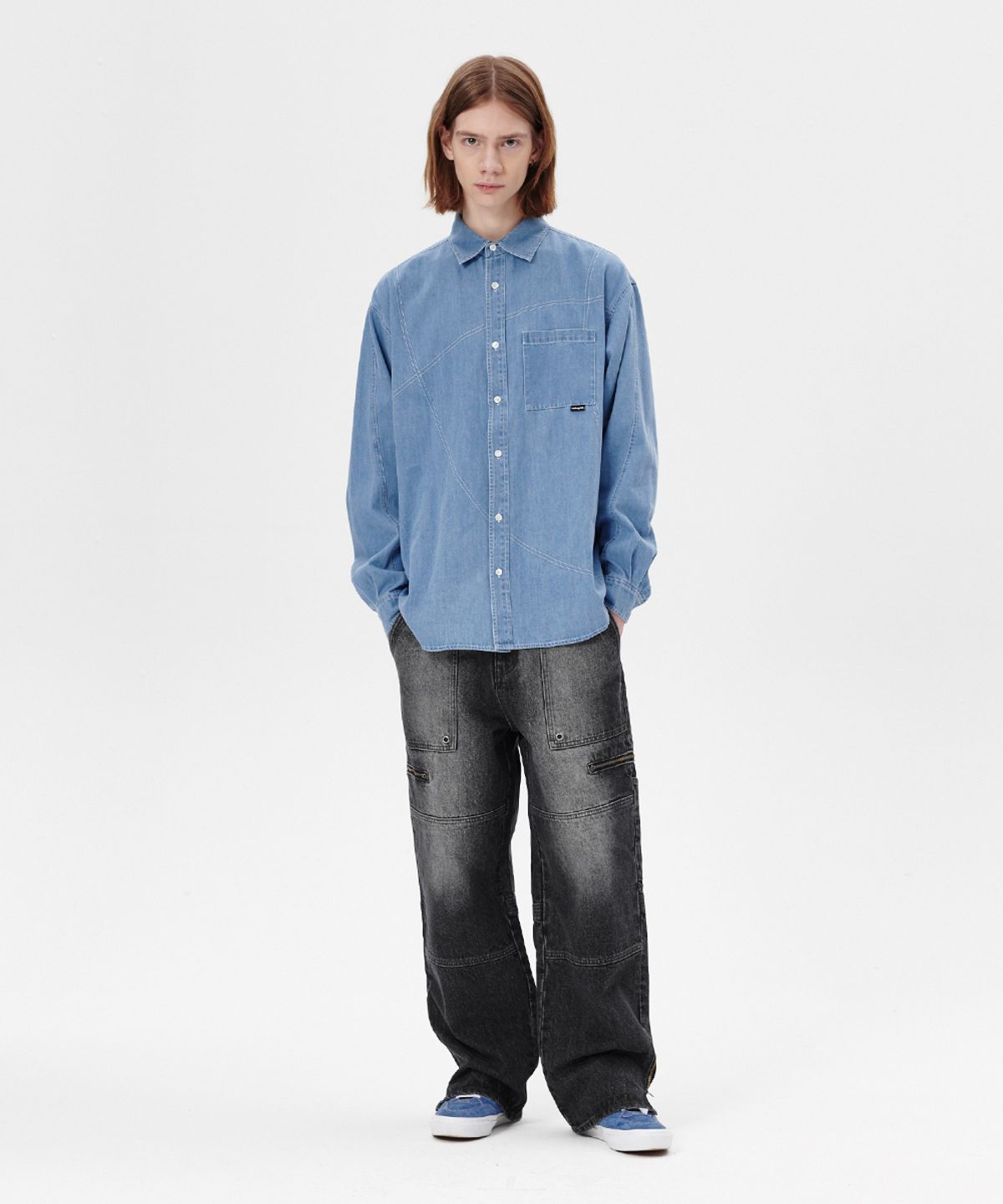 마하그리드(MAHAGRID) FATIGUE ZIP DENIM PANT BLACK(MG2ESMD111A)