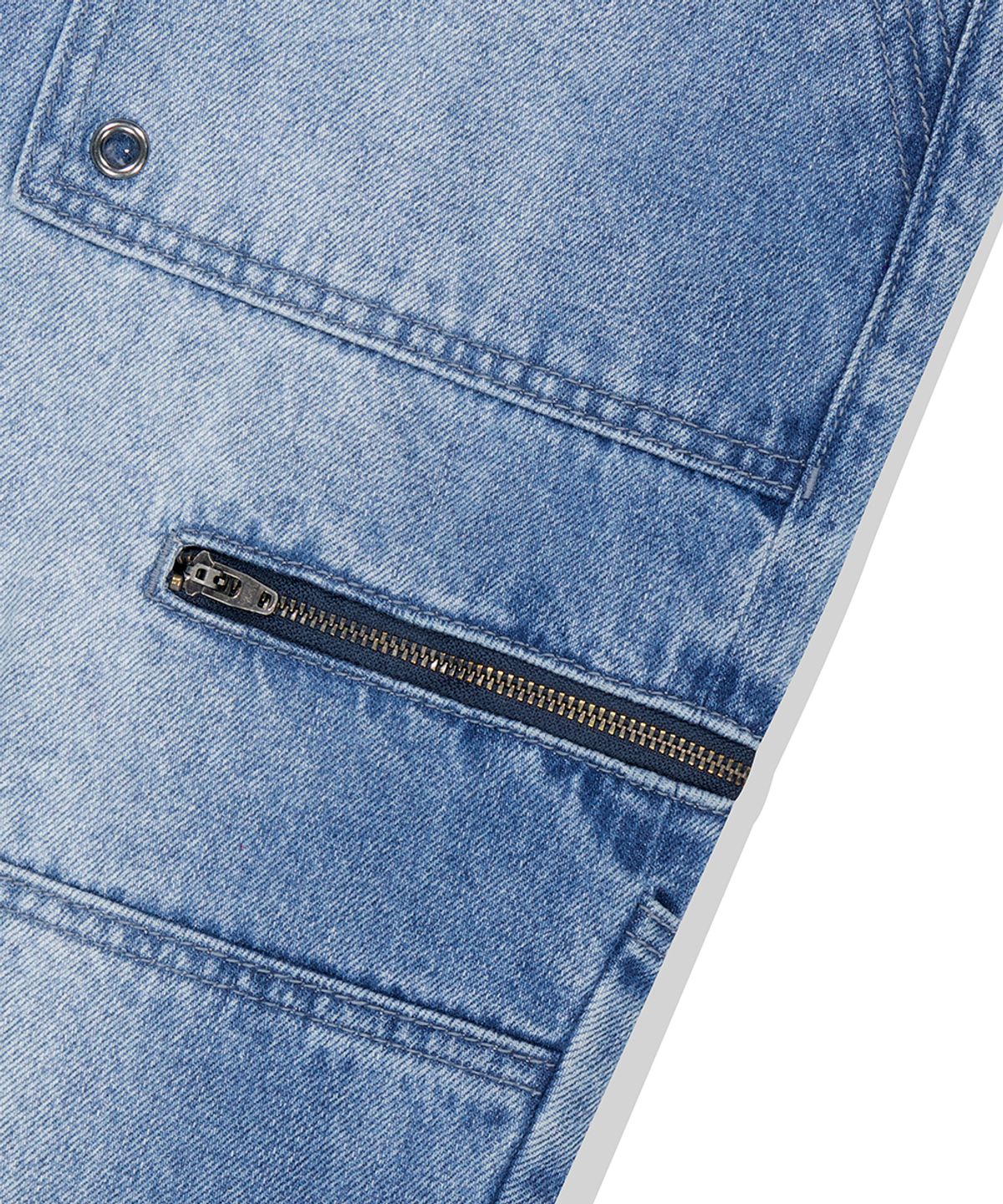 마하그리드(MAHAGRID) FATIGUE ZIP DENIM PANT BLUE(MG2ESMD111A)