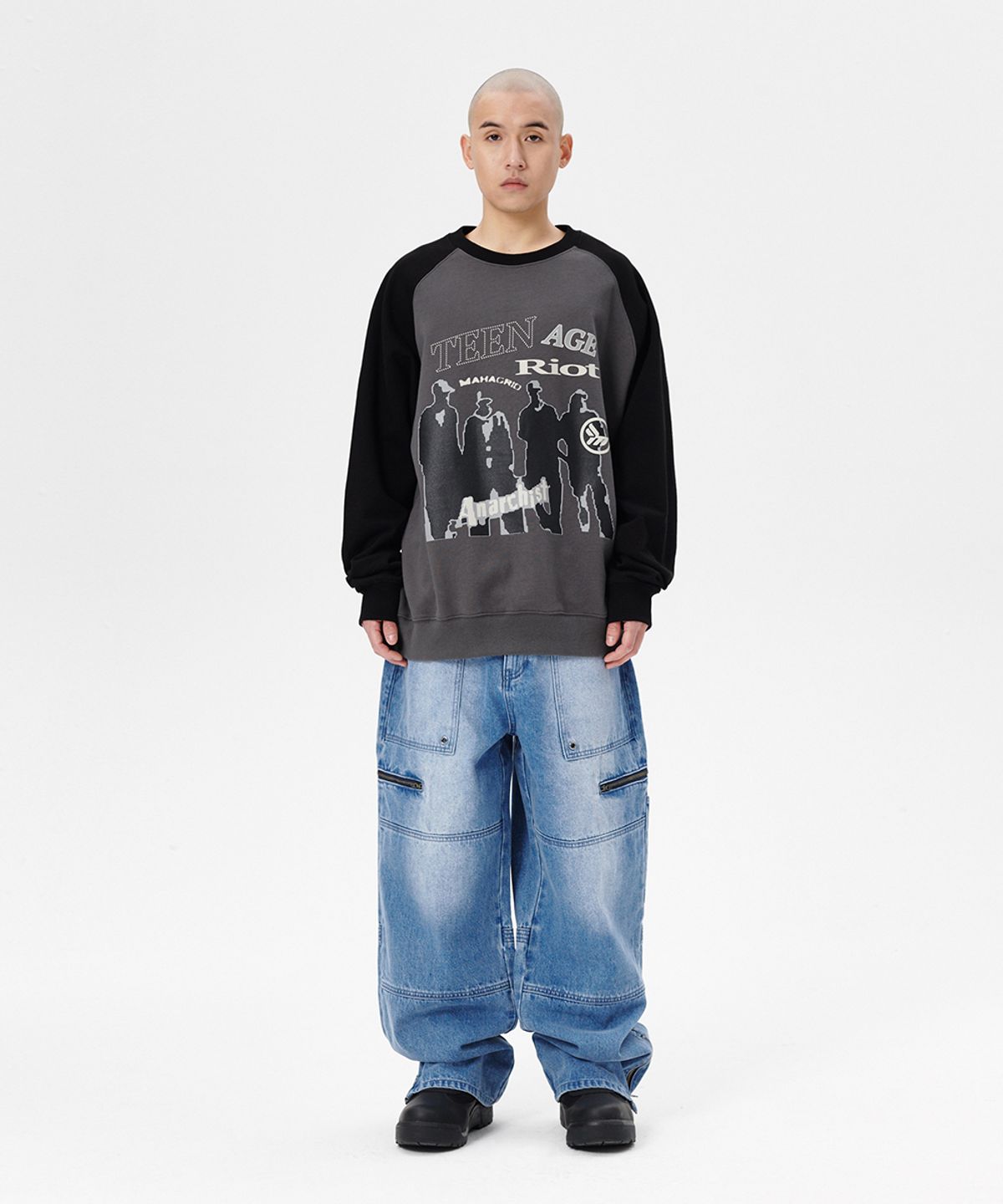 마하그리드(MAHAGRID) FATIGUE ZIP DENIM PANT BLUE(MG2ESMD111A)