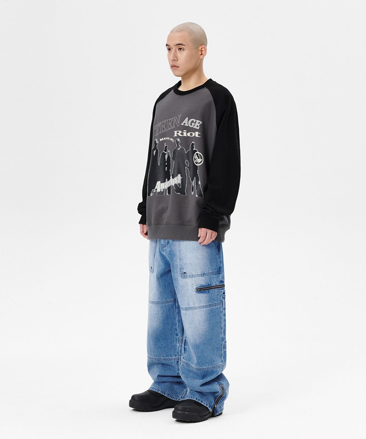 마하그리드(MAHAGRID) FATIGUE ZIP DENIM PANT BLUE(MG2ESMD111A)