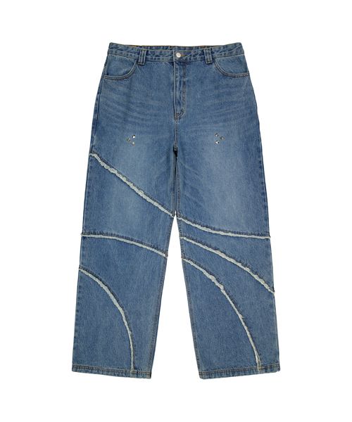 MUSINSA | THE COLDEST MOMENT TCM cut out denim pants (blue)