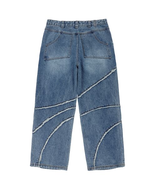 ◆THE COLDEST MOMENT◆ TCM curved raw denim pants blue 25040 TCM curved raw denim pants (blue) - thecoldestmoment | 60