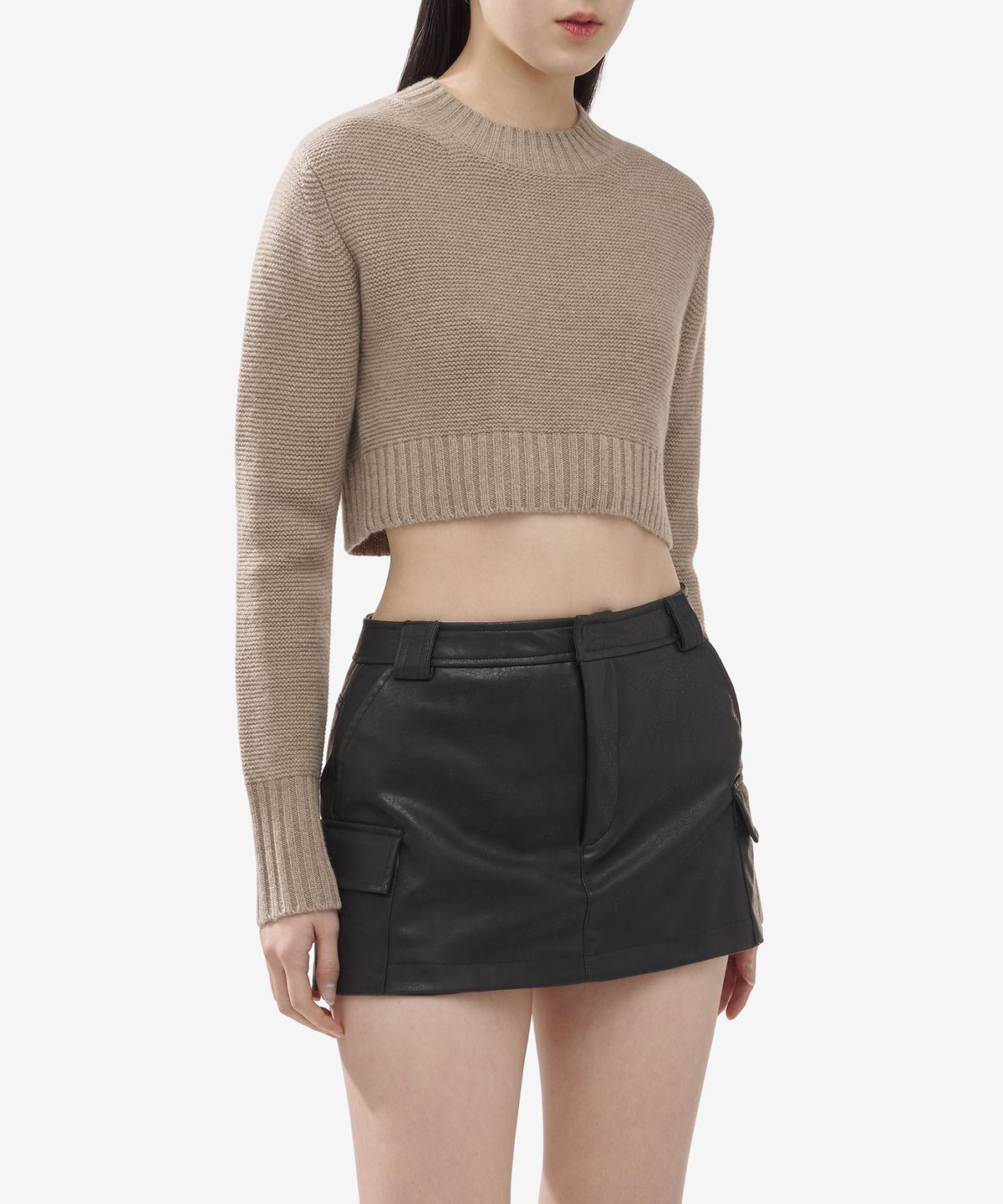 막스마라(MAXMARA) 카야 캐시미어 크롭 니트 - 브라운 / 13661733600009
