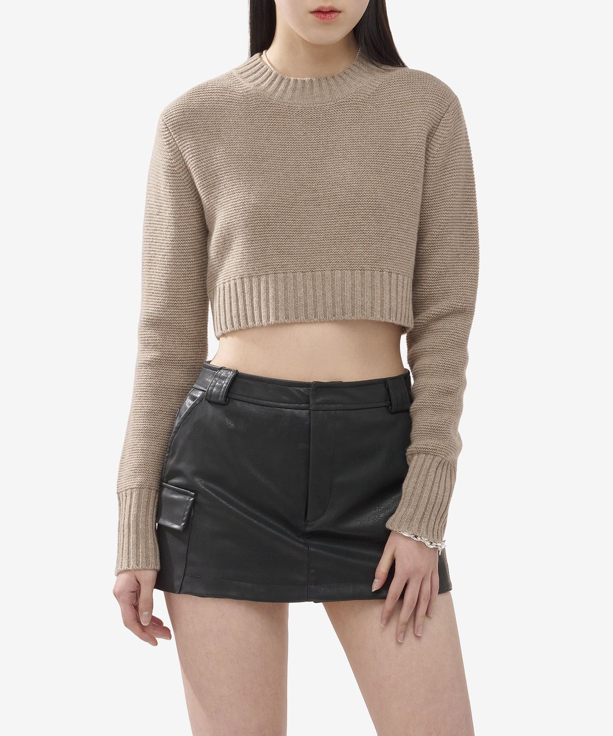 막스마라(MAXMARA) 카야 캐시미어 크롭 니트 - 브라운 / 13661733600009
