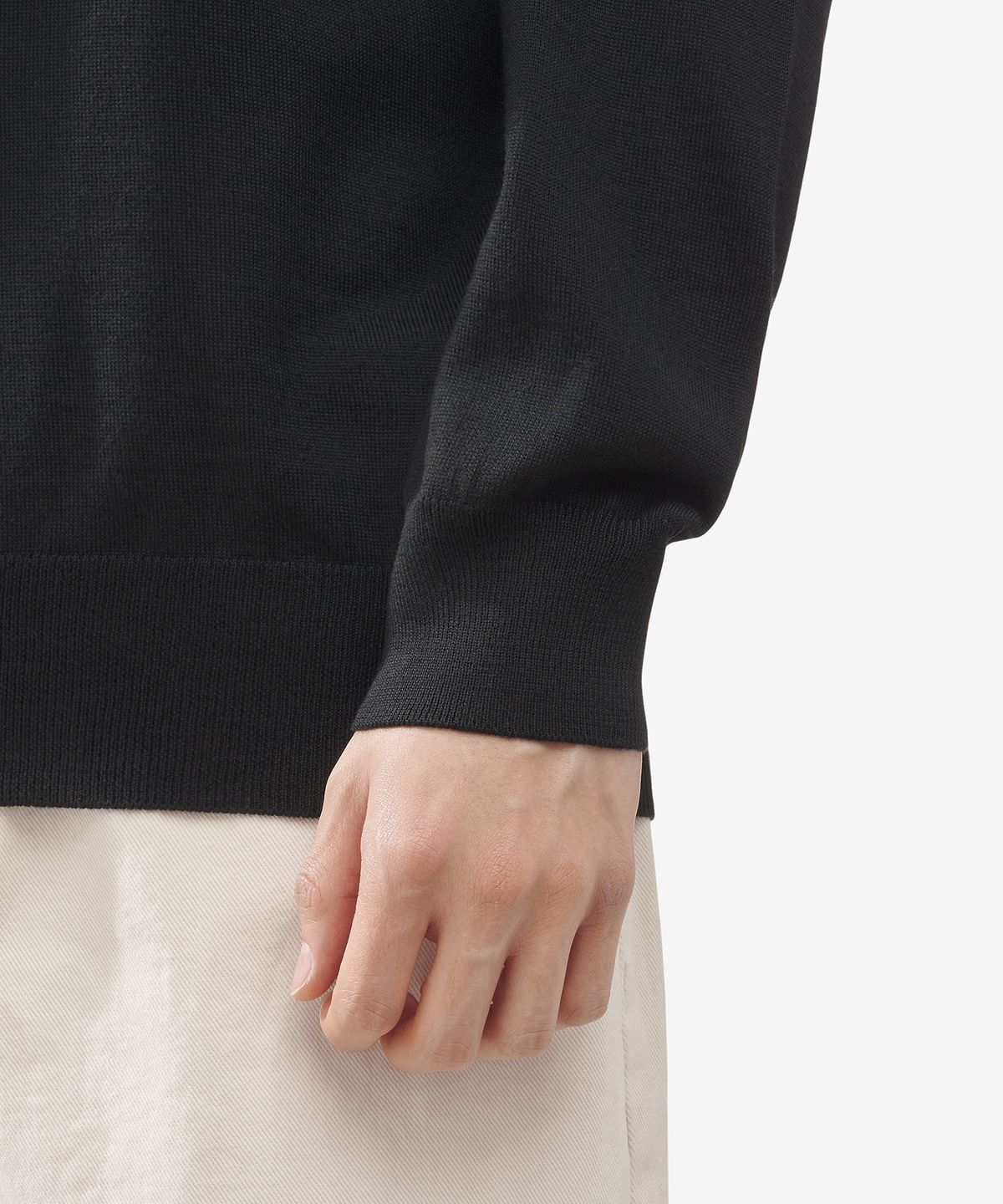 알렉산더 맥퀸(ALEXANDER McQUEEN) 로고 자수 니트 - 블랙 / 752042Q1XHN1059