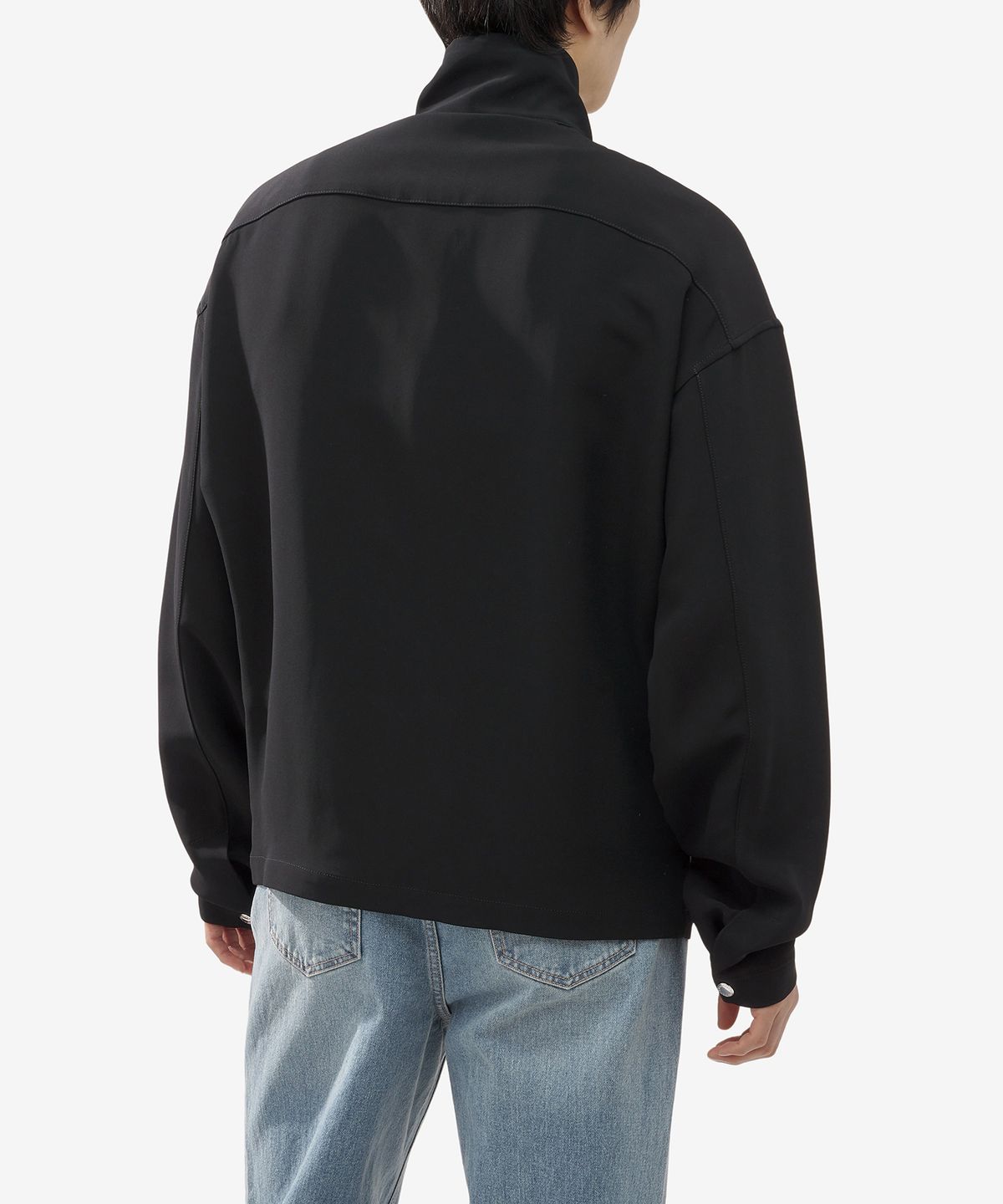 알렉산더 맥퀸(ALEXANDER McQUEEN) 하이넥 집업 봄버 재킷 - 블랙 / 750120QVP281000