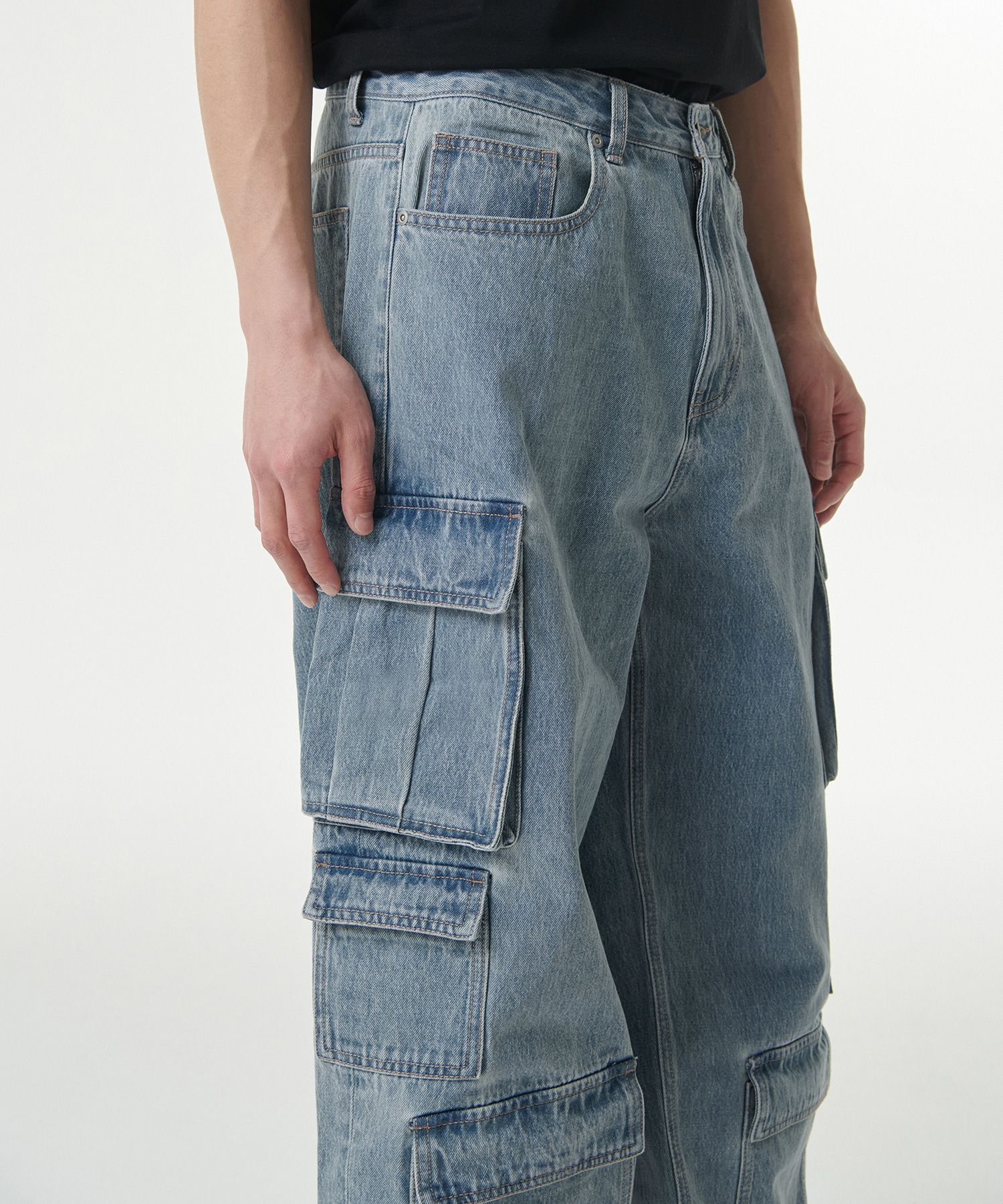★MUSINSA STANDARD★ Wide Multi Pocket Cargo Denim Pants Was MUSINSA | MUSINSA STANDARD Wide Multi Pocket Cargo Denim
