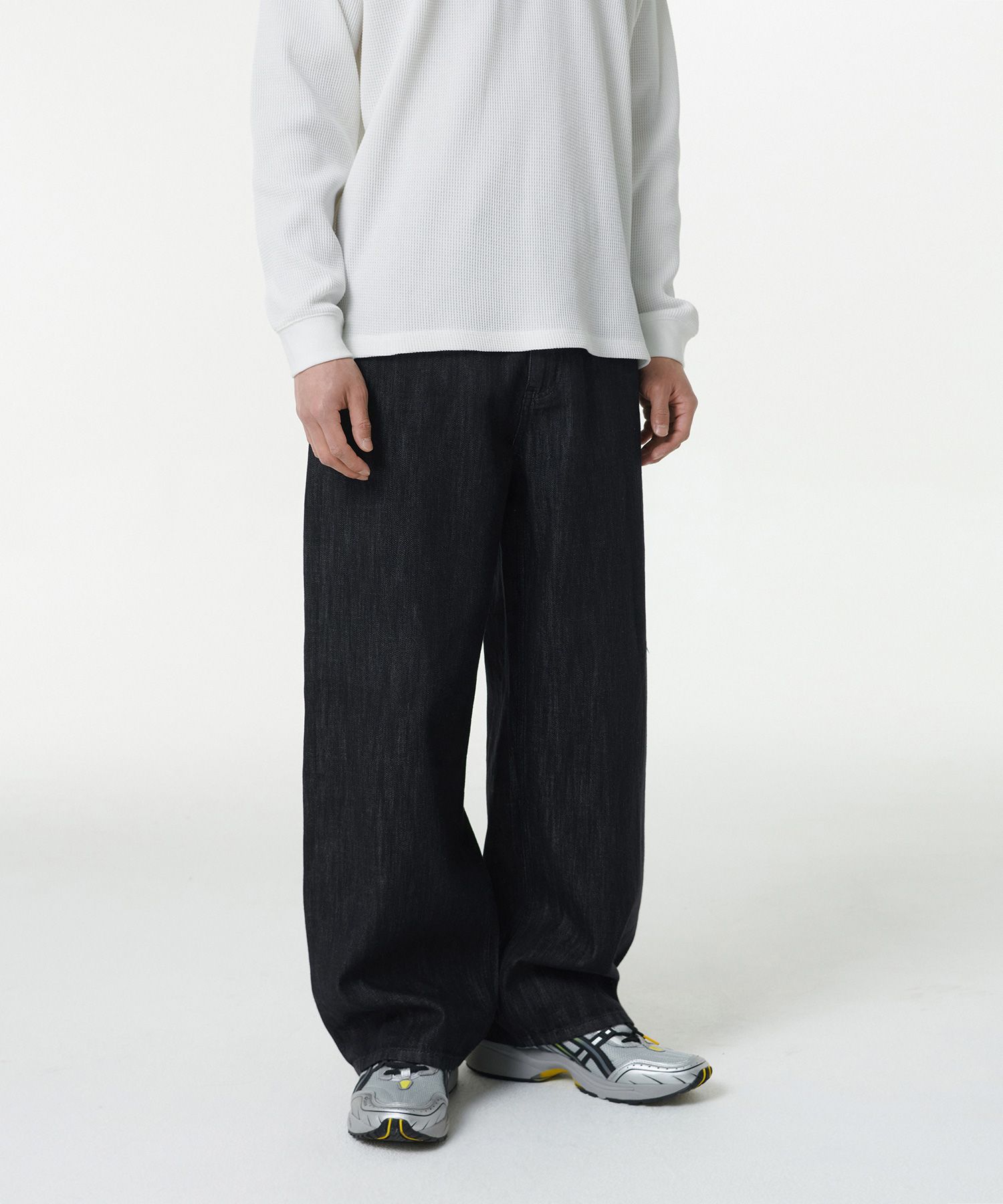 MUSINSA | MUSINSA STANDARD Linen-Like Extra Wide Denim Pants [Low