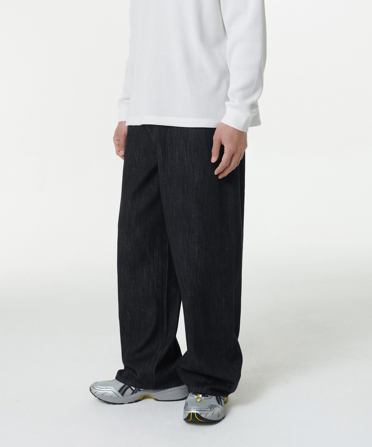 ★MUSINSA STANDARD★ Linen-like extra wide denim pants dark MUSINSA | ORDER ARCHIVE Lux wide 04 - Law jeans