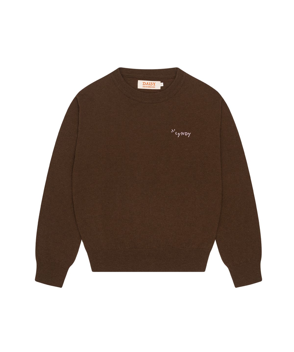 데이지신드롬(DAISY SYNDROME) HEART PACTH CREWNECK KNIT brown