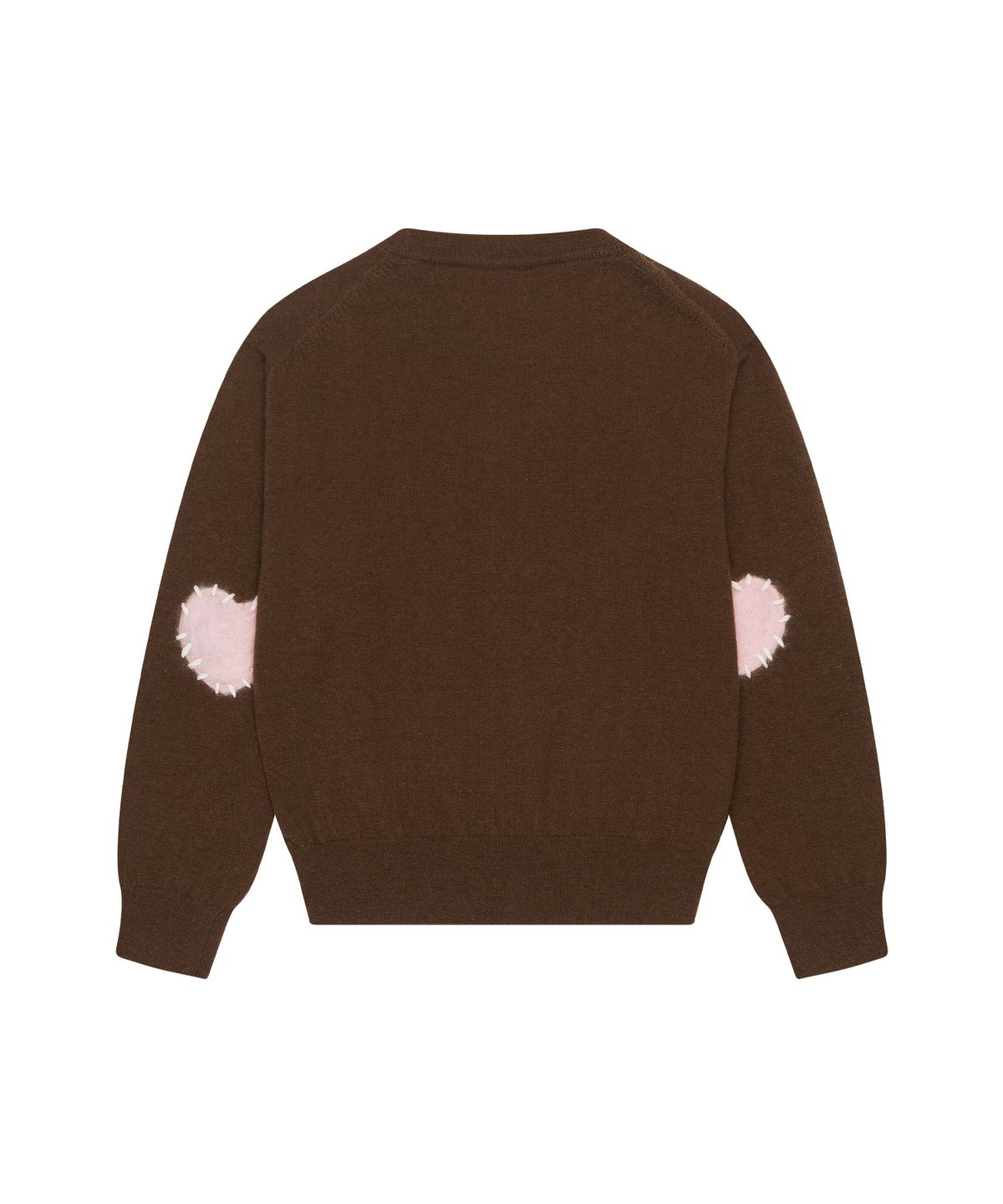 데이지신드롬(DAISY SYNDROME) HEART PACTH CREWNECK KNIT brown