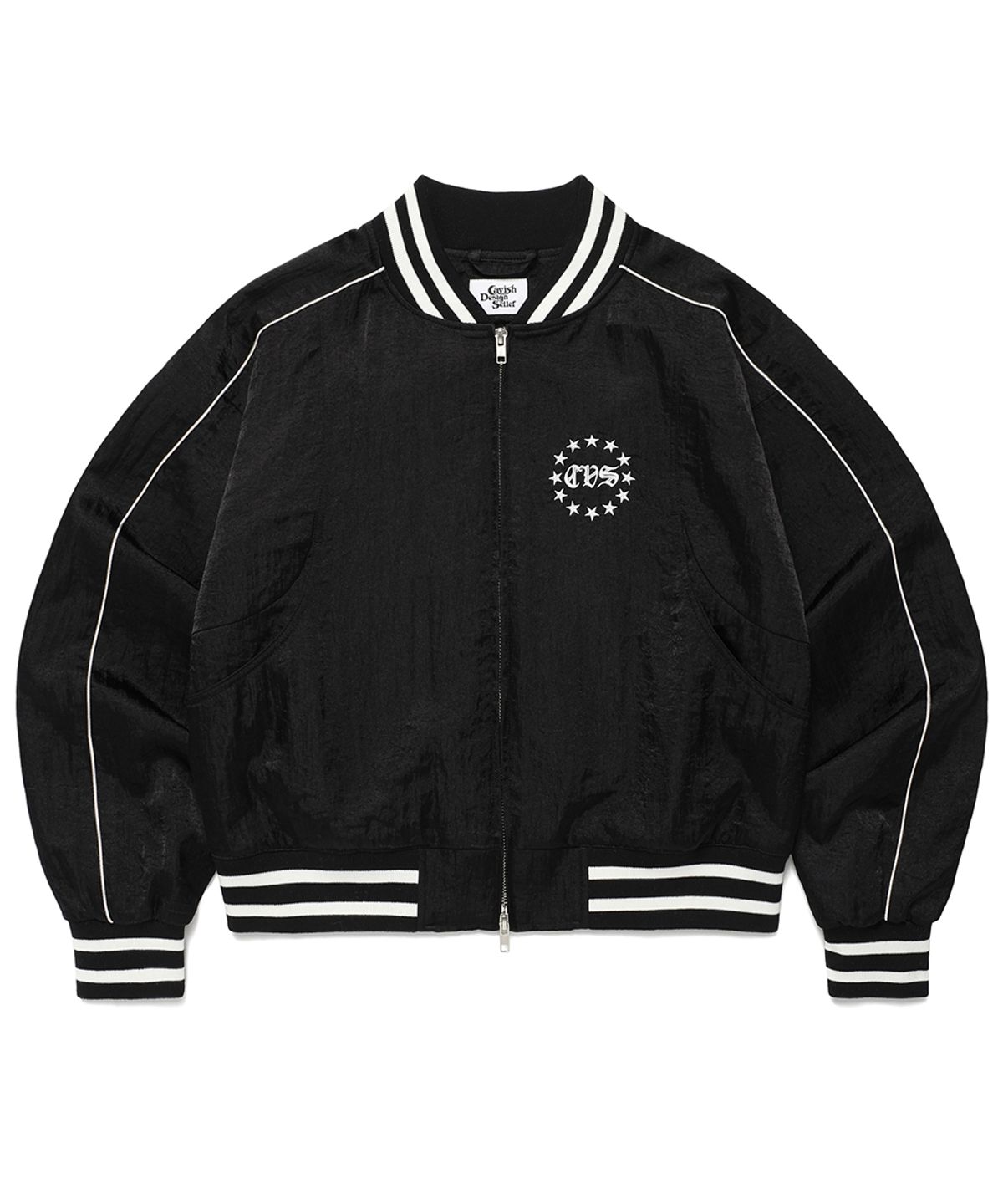 카비시(CAVISH) W SIDELINE BOMBER JACKET BLACK(CV2ESFB963A)