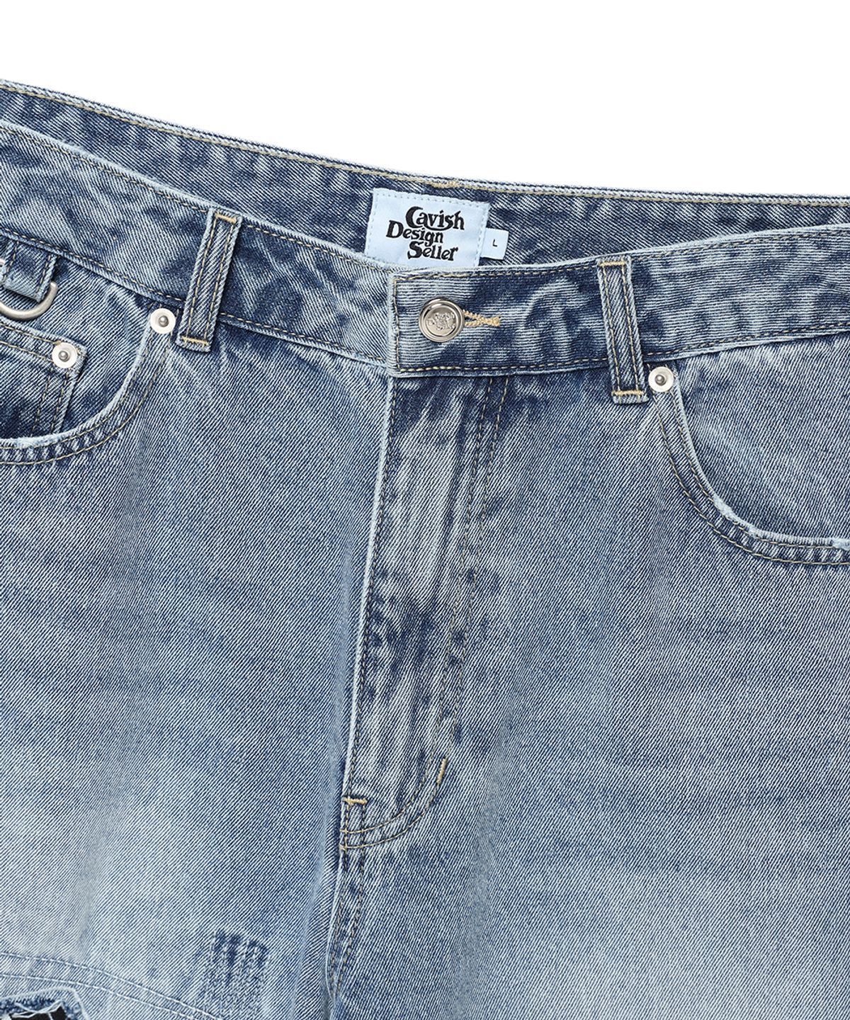 카비시(CAVISH) DAMAGED STAR DENIM PANTS BLUE(CV2ESUD110A)