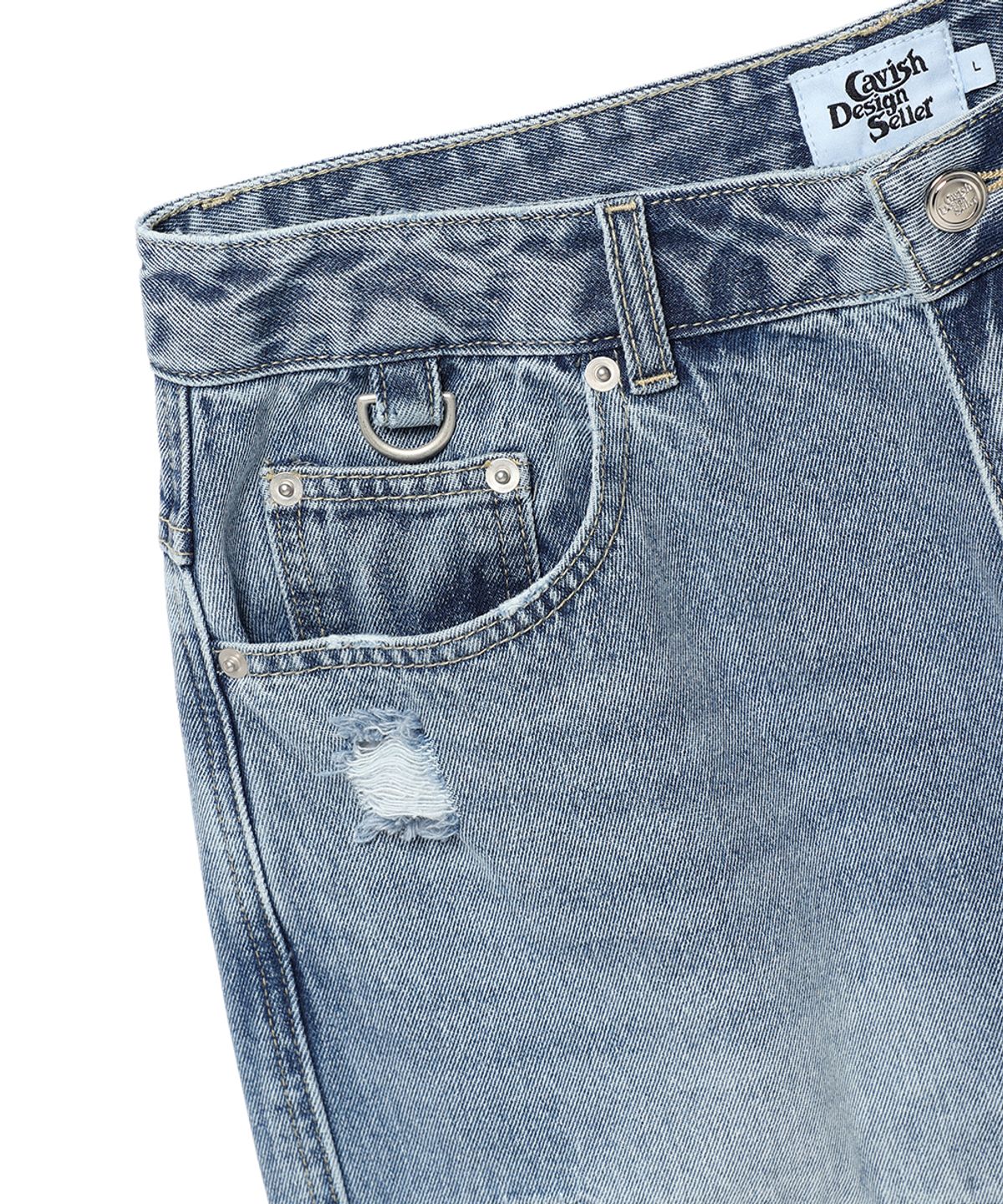 카비시(CAVISH) DAMAGED STAR DENIM PANTS BLUE(CV2ESUD110A)