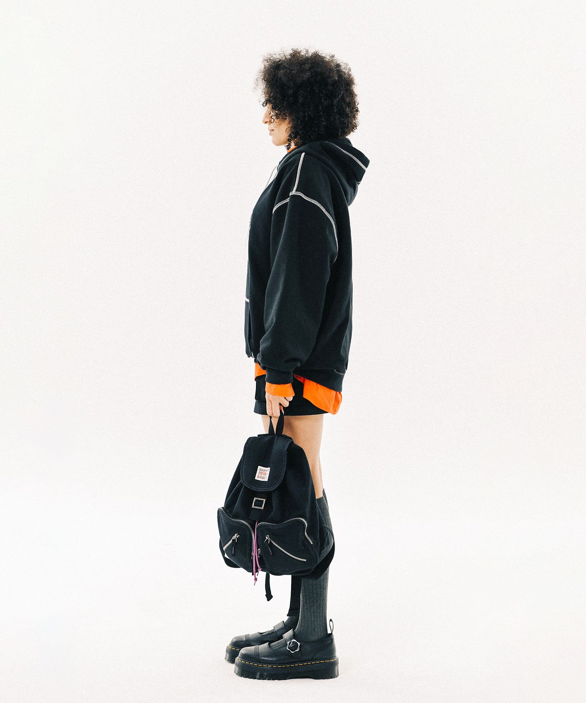 팀코믹스(TIMCOMIX) VINTAGE DRAW STRING BACKPACK BLACK