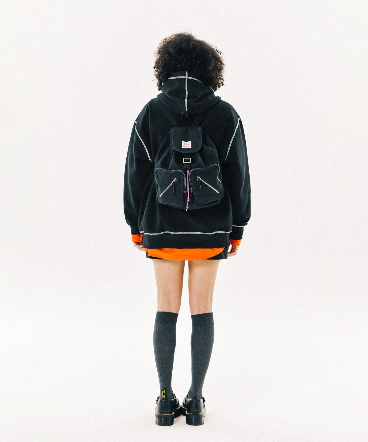 팀코믹스(TIMCOMIX) VINTAGE DRAW STRING BACKPACK BLACK