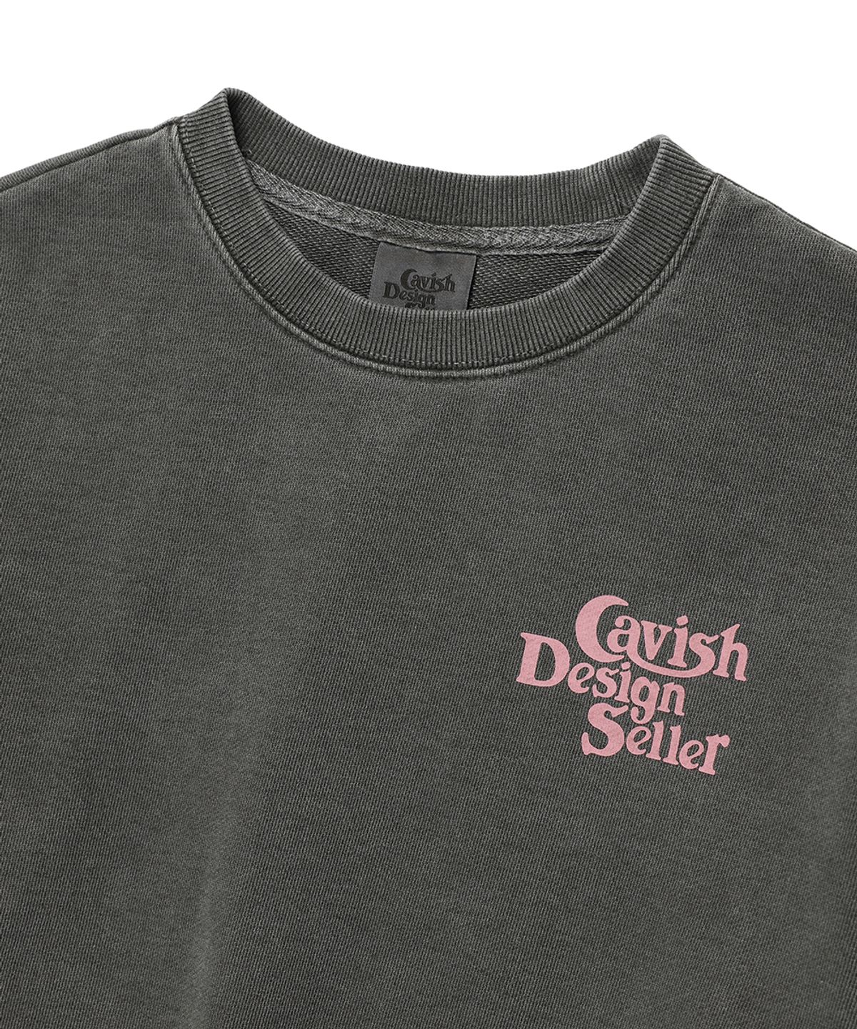 카비시(CAVISH) W PIGMENT SELLER LOGO SWEATSHIRT CHARCOAL(CV2ESFM444A)