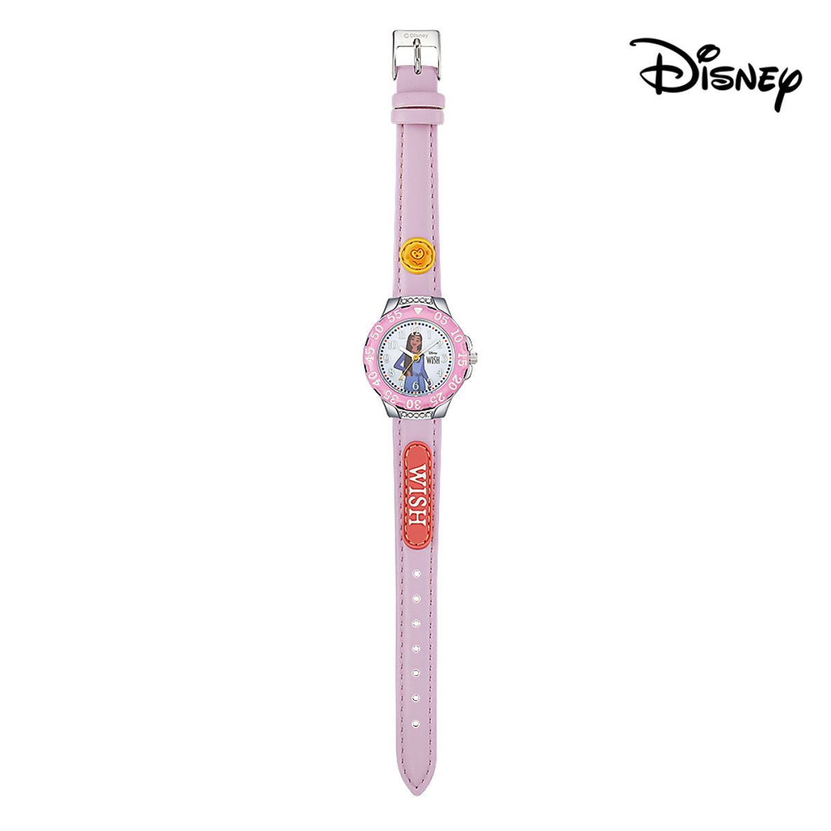 디즈니(Disney) 100주년 기념 애니메이션 위시 아샤 아동용 가죽밴드 손목시계 OW089AS