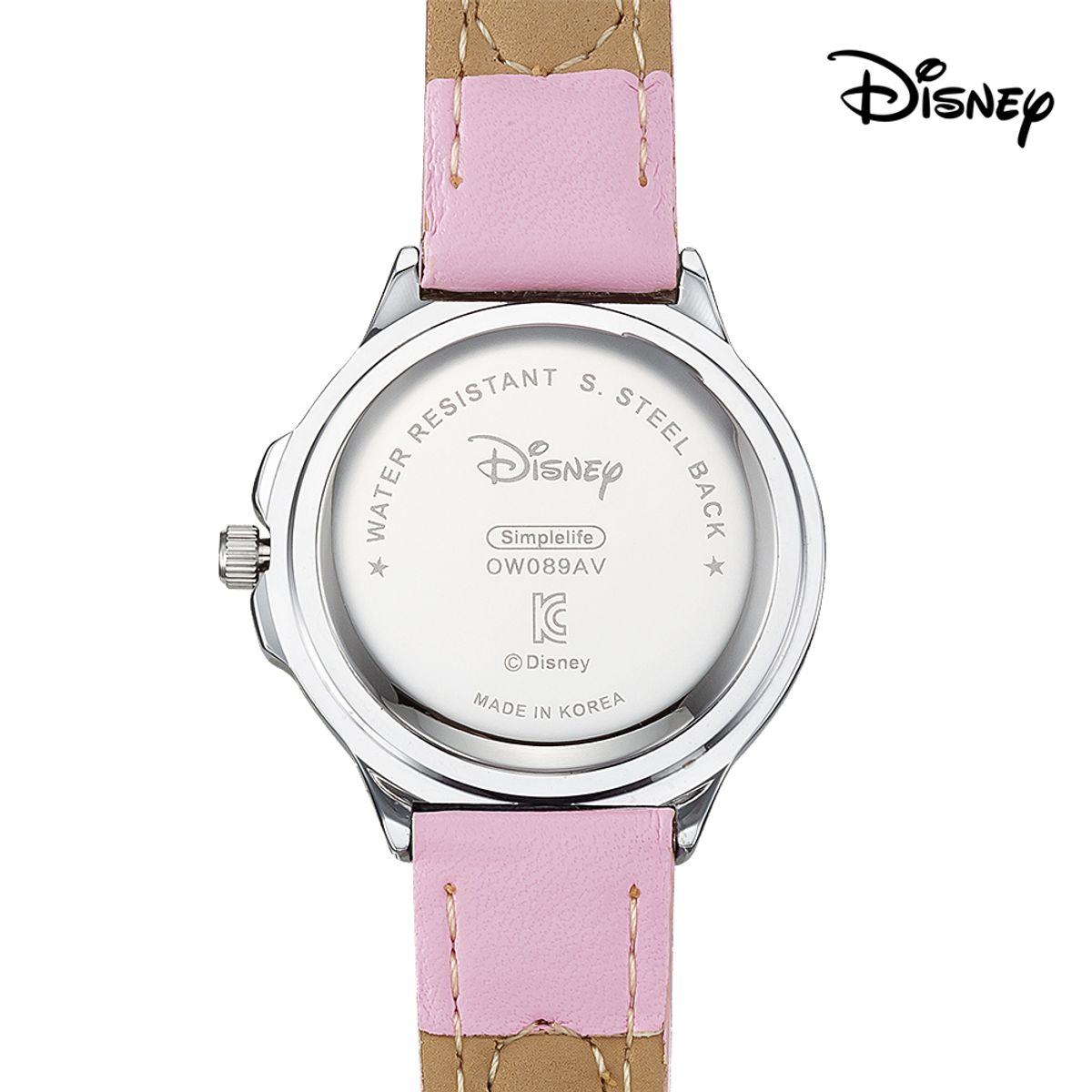 디즈니(Disney) 100주년 기념 애니메이션 위시 아샤와발렌티노 아동용 가죽밴드 손목시계 OW089AV