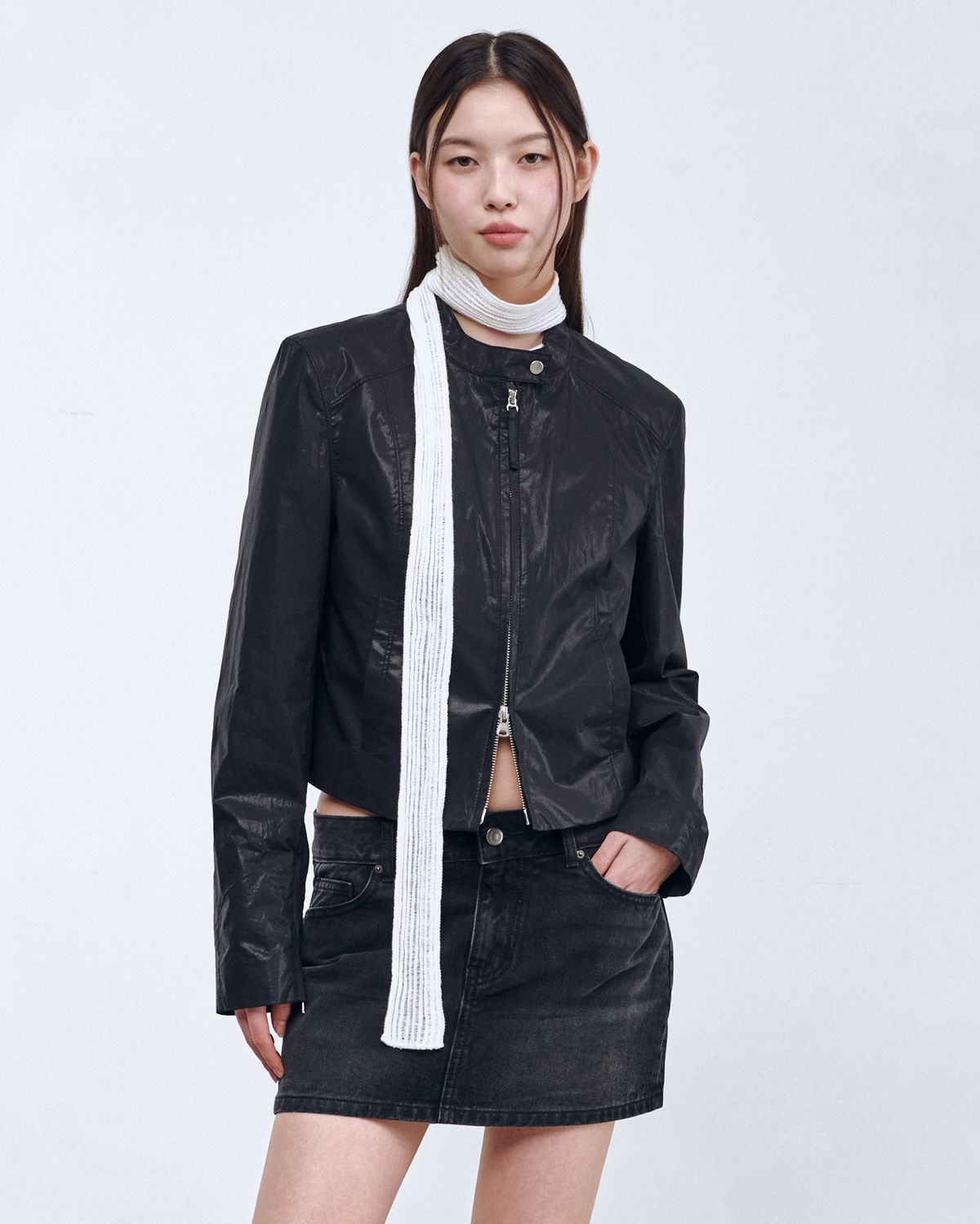 무신사 스탠다드 우먼(MUSINSA STANDARD WOMAN) 우먼즈 버티컬 크로셰 내로우 스카프 [아이보리]