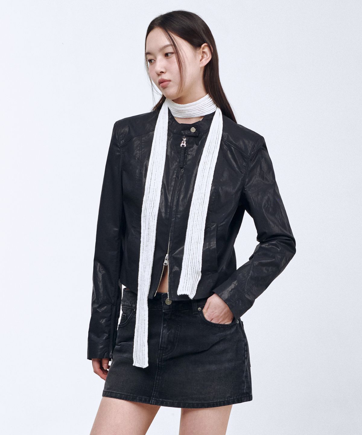 무신사 스탠다드 우먼(MUSINSA STANDARD WOMAN) 우먼즈 버티컬 크로셰 내로우 스카프 [아이보리]