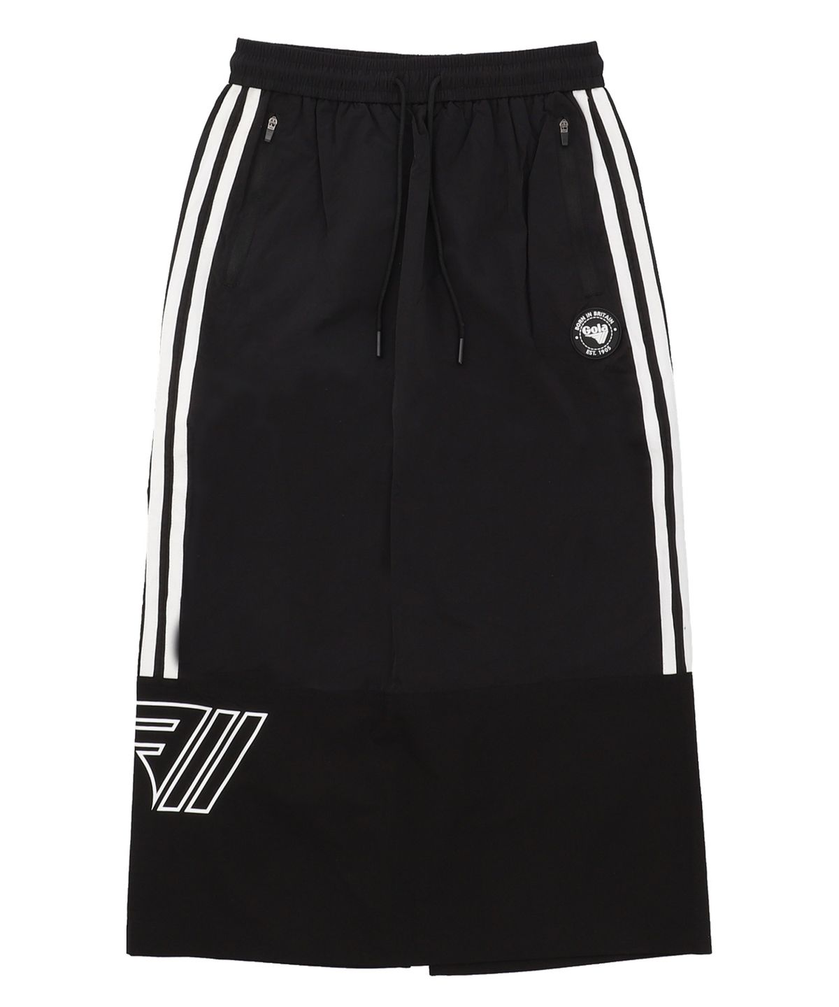 골라(GOLA) TAPE POINT NYLON SKIRT [BLACK]