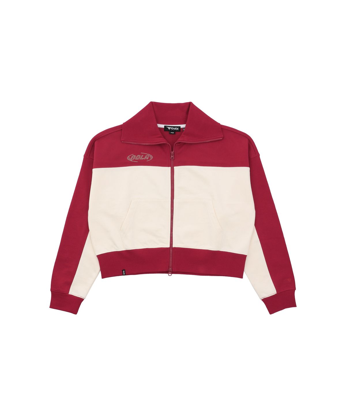 골라(GOLA) W COLOR BLOCK ZIP-UP SWEATSHIRTS [RED]